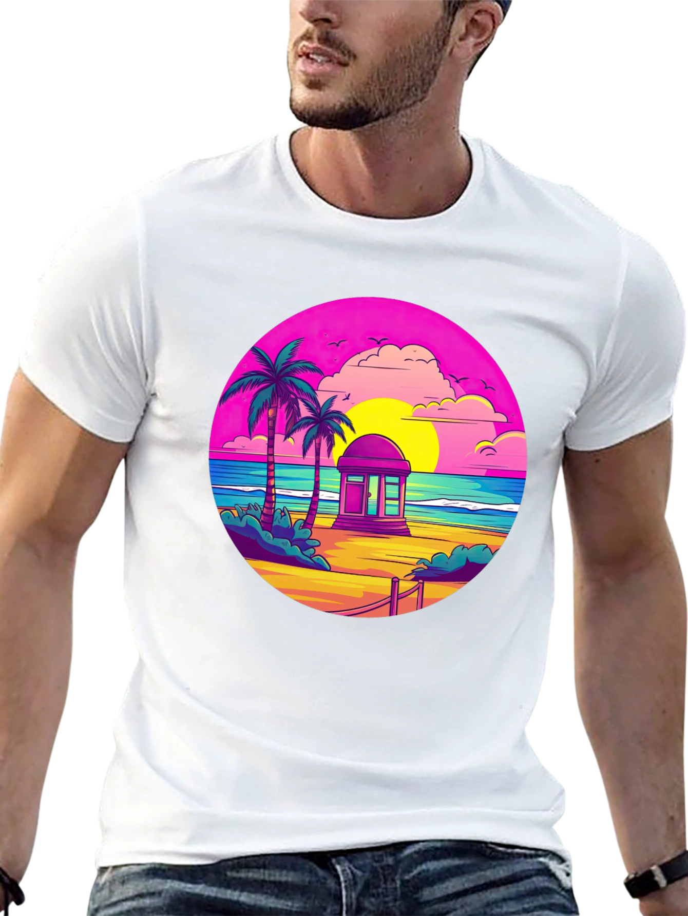 Retro Beach Sunset T-Shirt