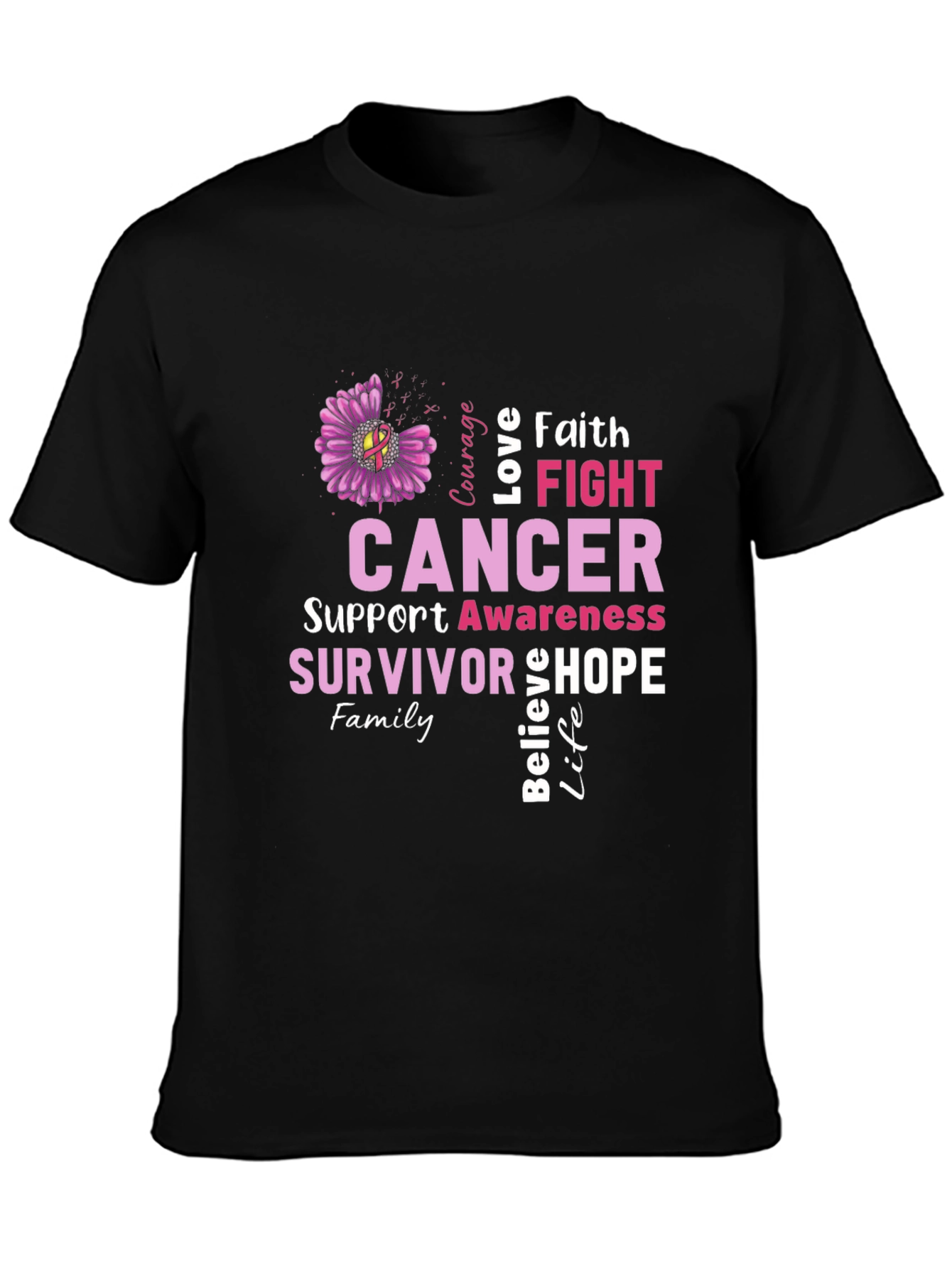 Cancer Awareness T-Shirt - Faith Fight Hope