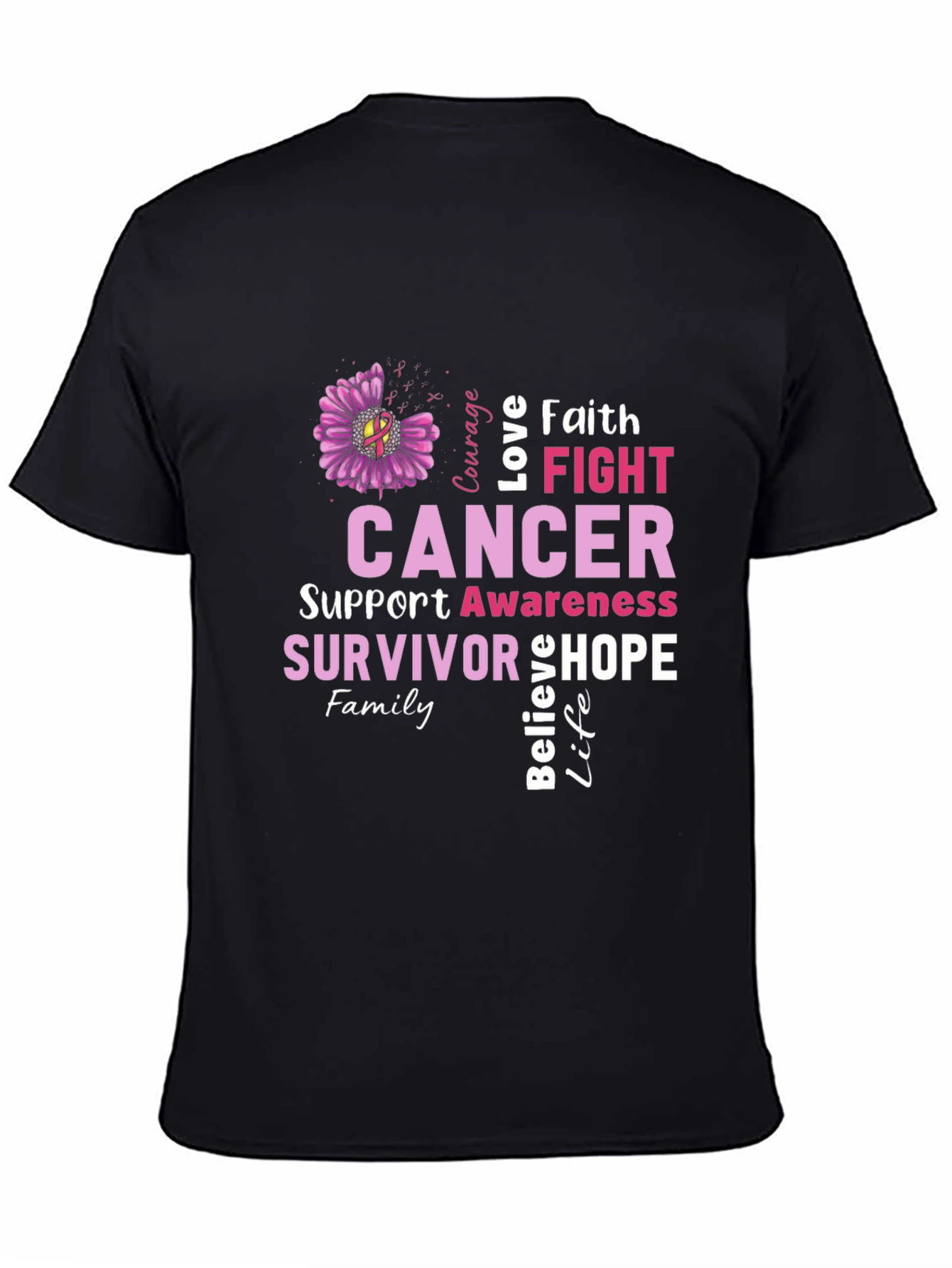 Cancer Awareness T-Shirt - Faith Fight Hope