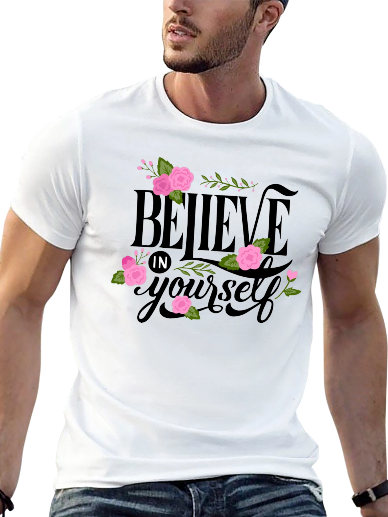 Believe in Yourself Floral Tee