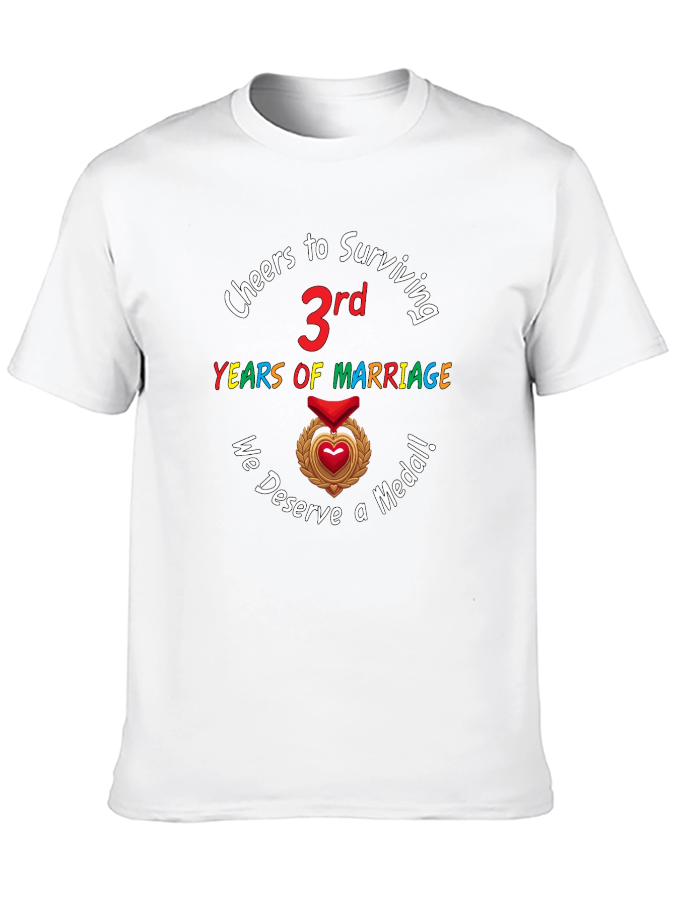 3rd Anniversary T-Shirt Marriage Medal