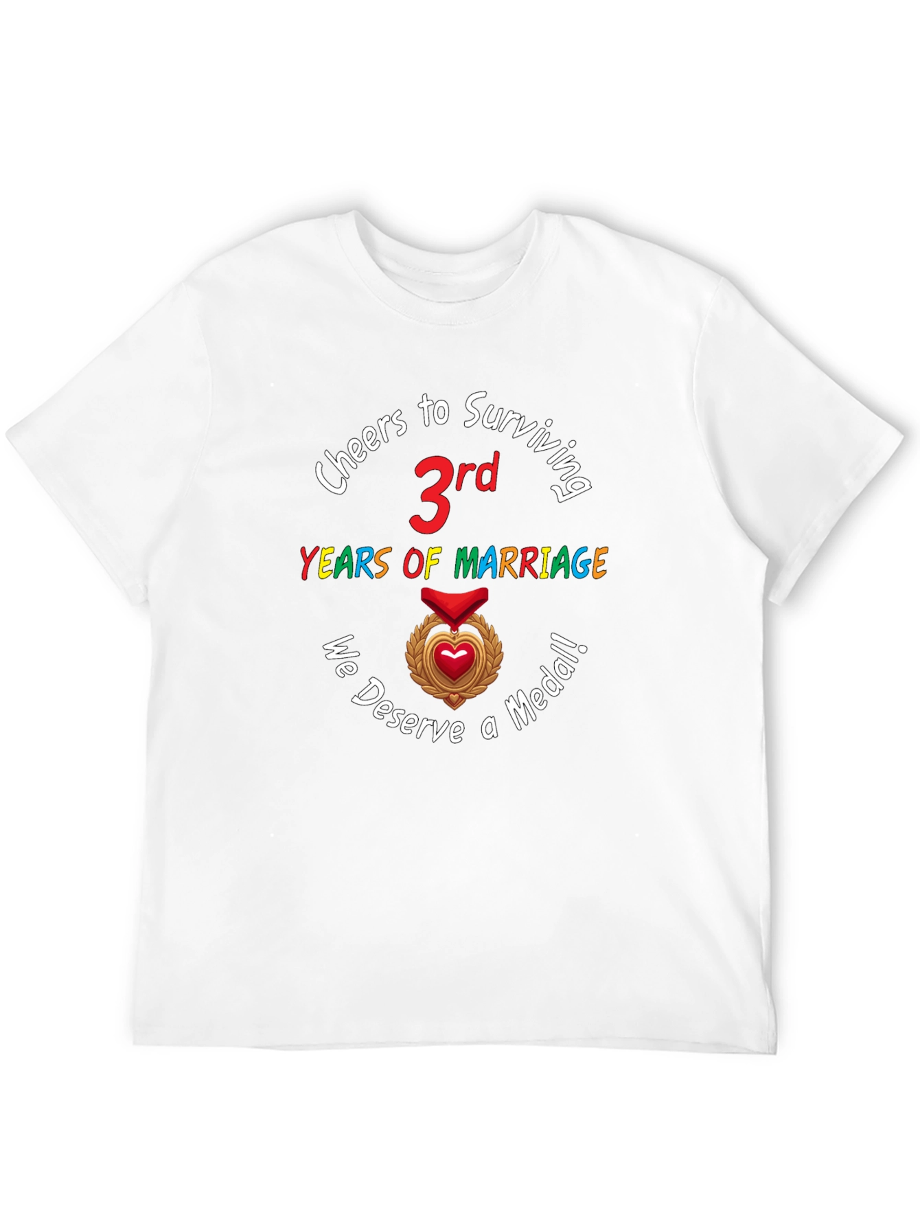3rd Anniversary T-Shirt Marriage Medal