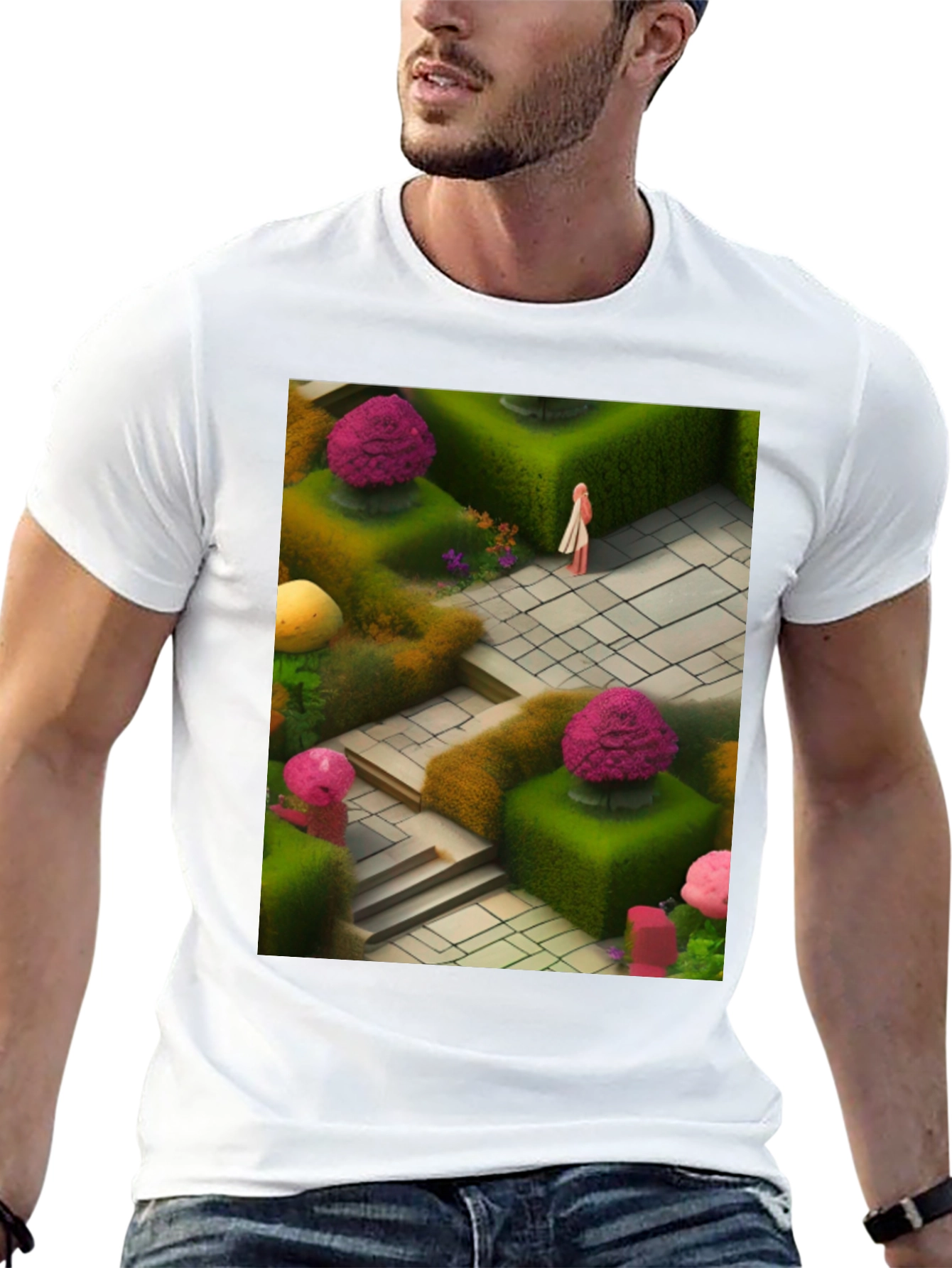 Garden Maze Graphic Tee - Black