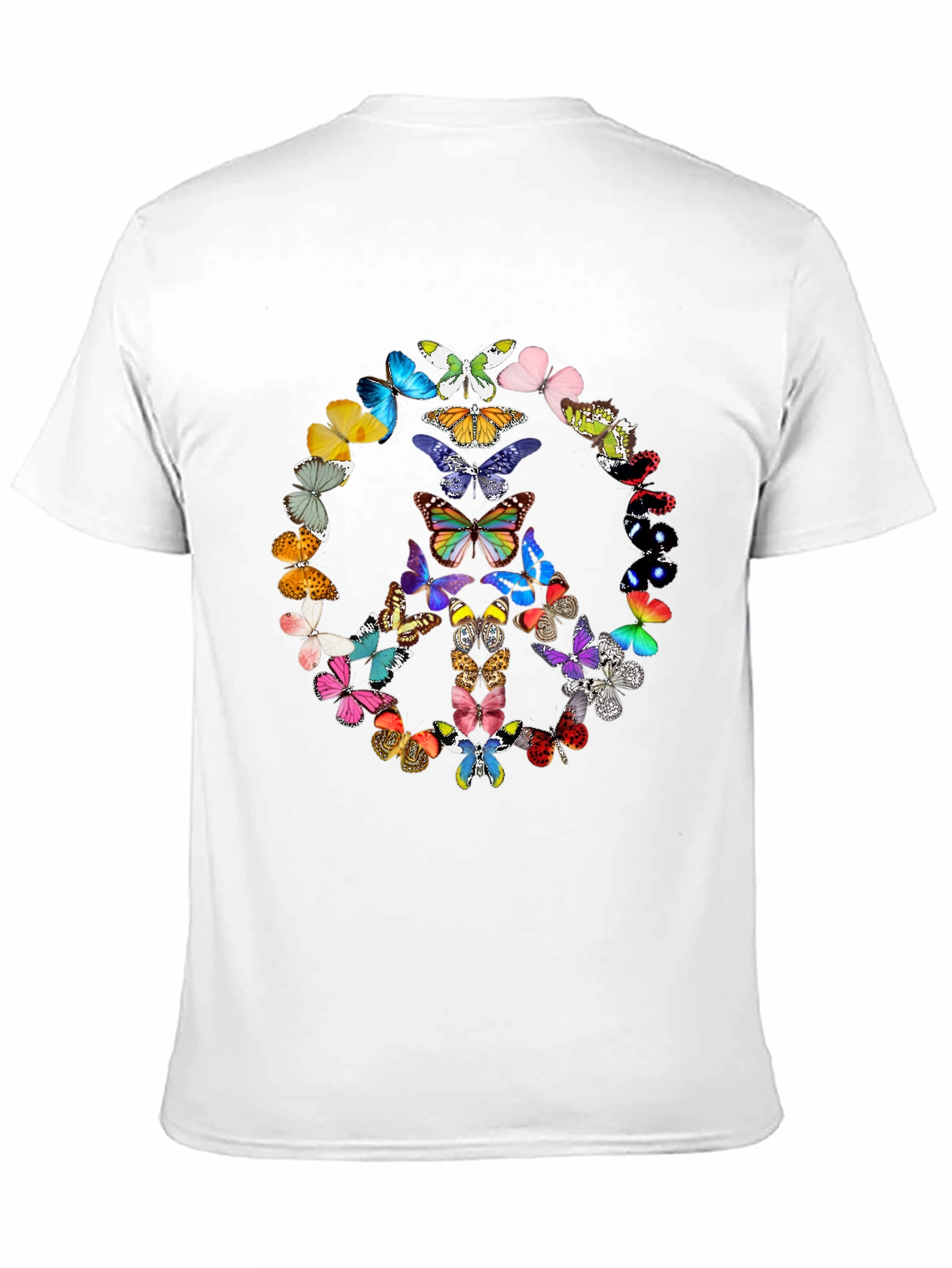 Butterfly Peace Sign Graphic Tee - Black