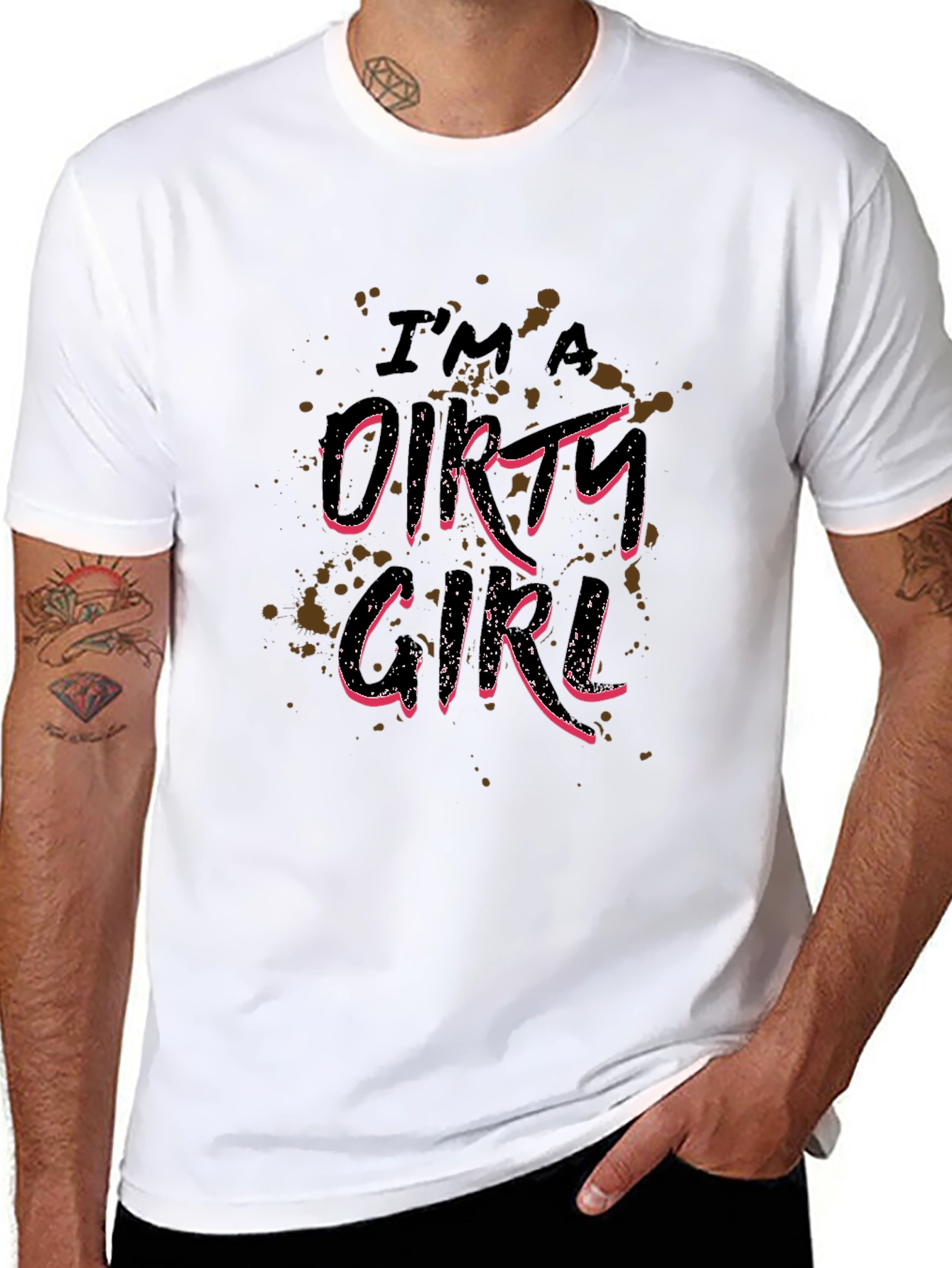 Im A Dirty Girl Graphic Print Black T-Shirt