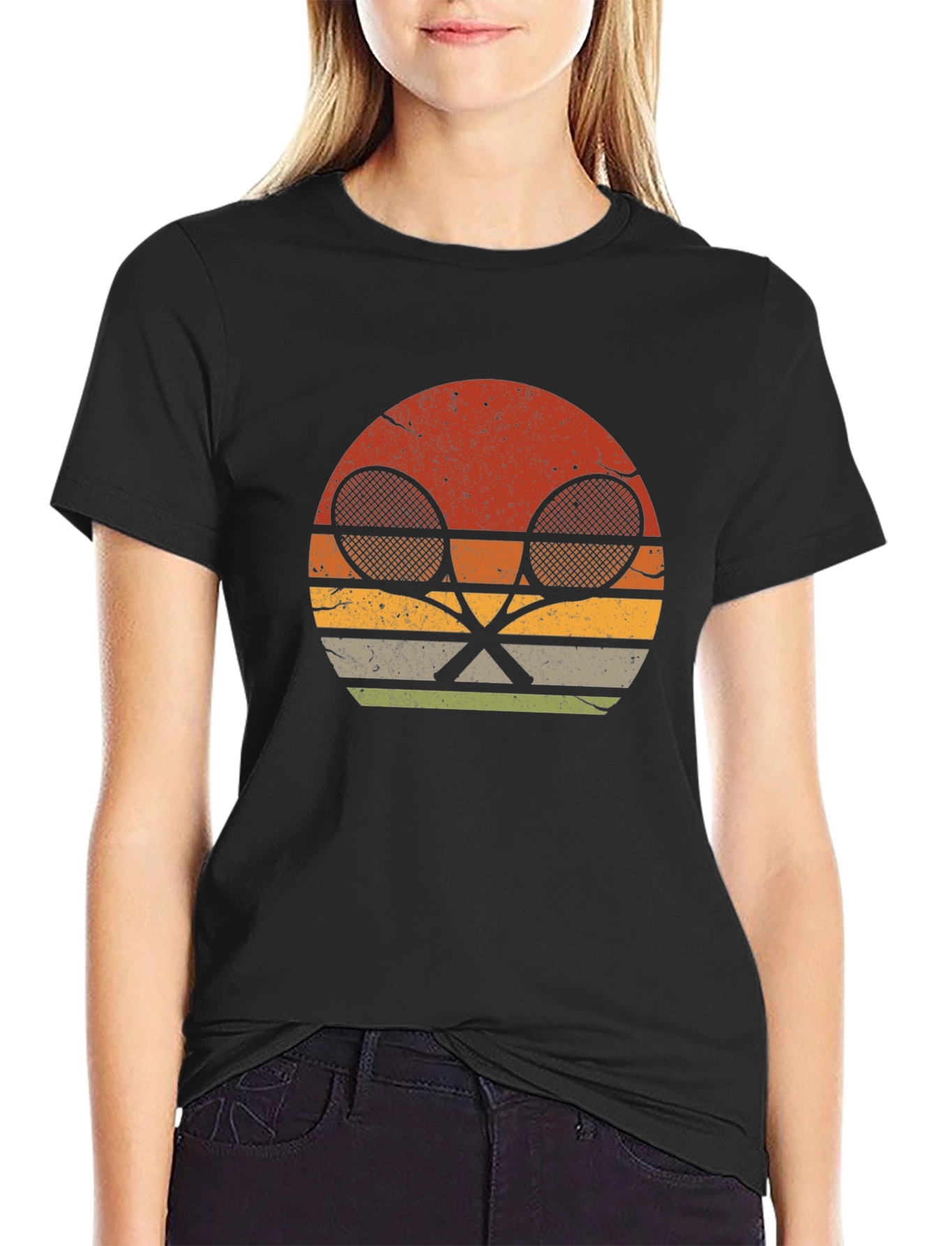 Retro Tennis Racket Graphic T-Shirt