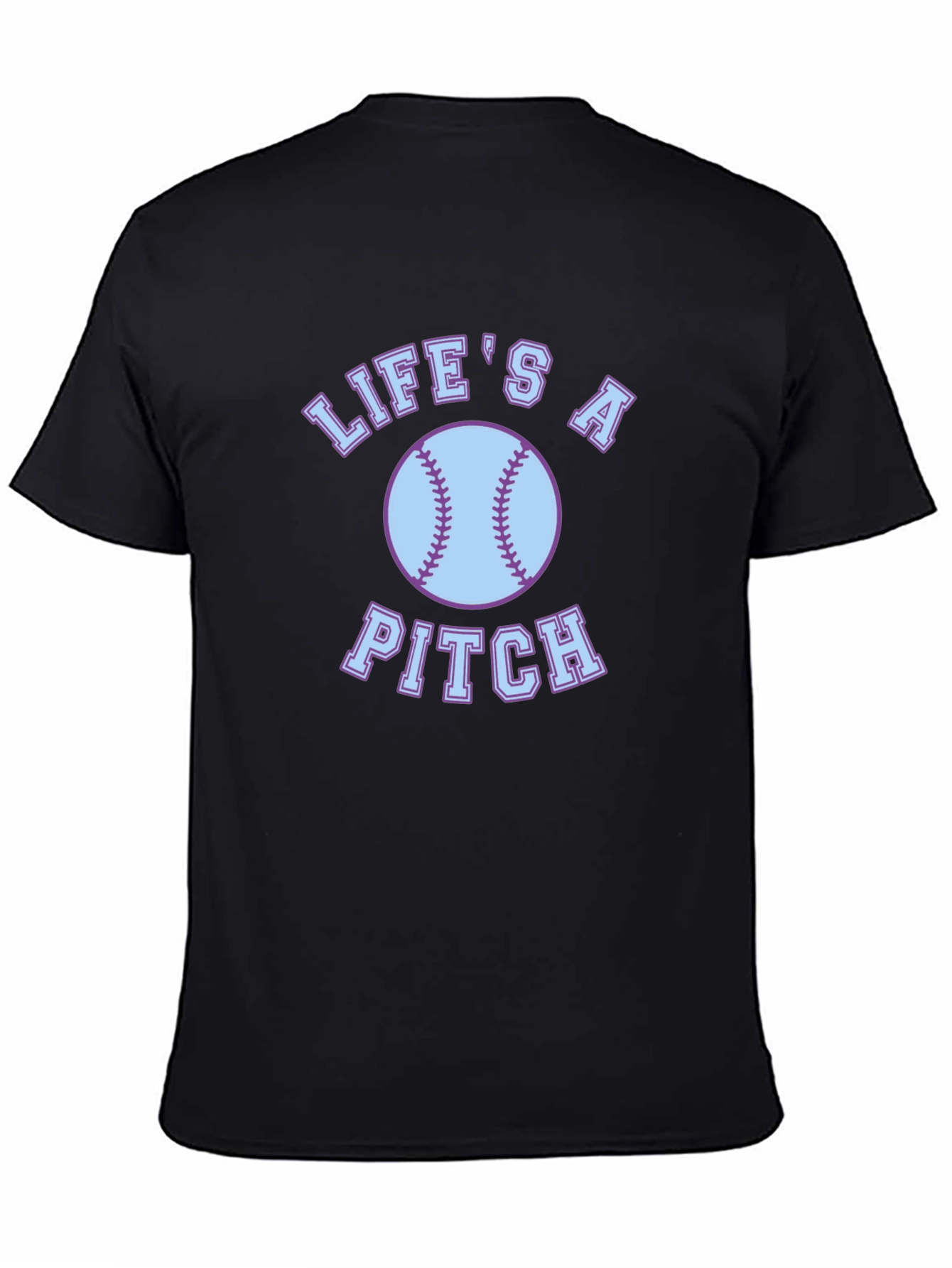 Lifes a Pitch Baseball Graphic Tee - Black