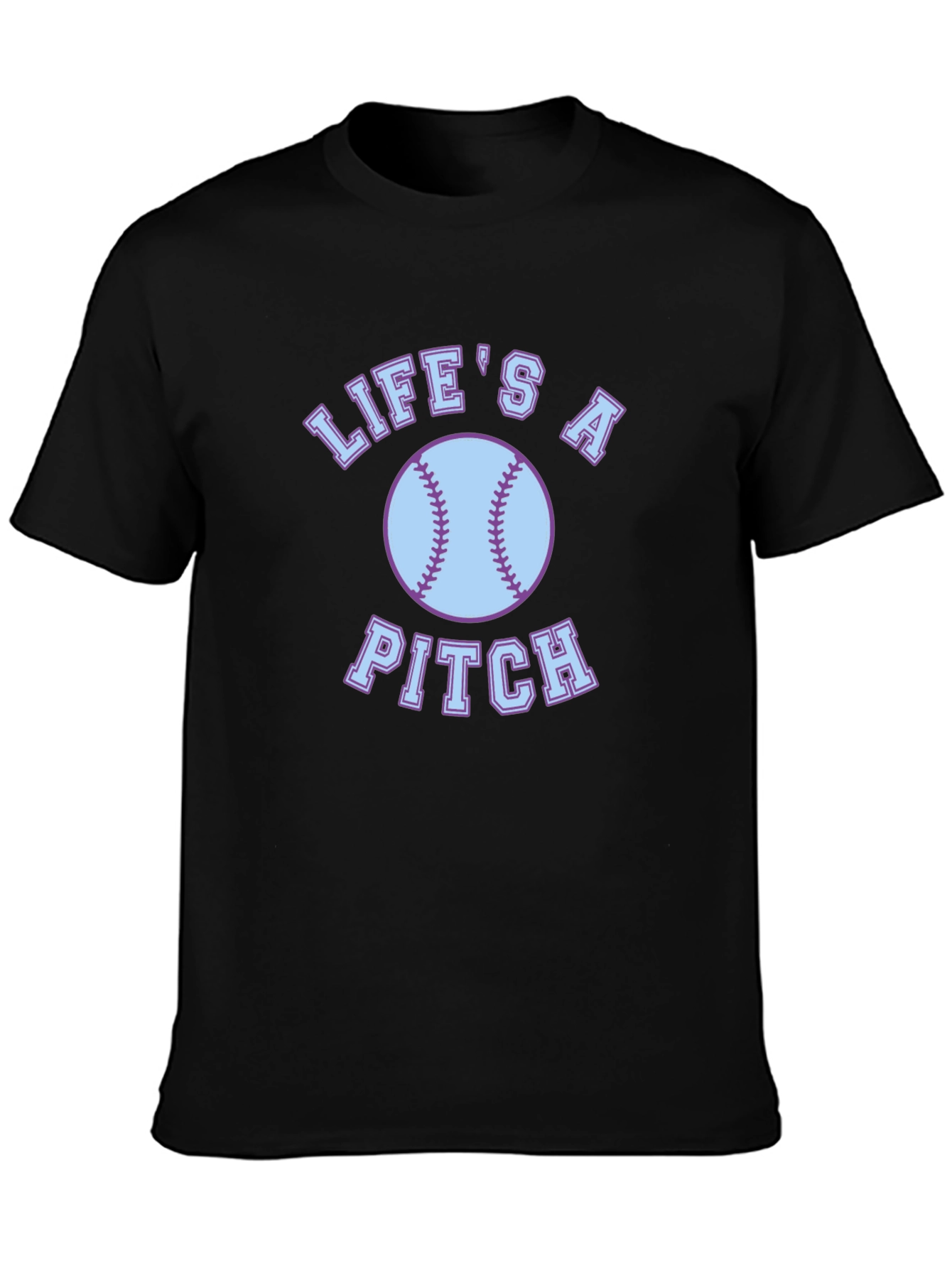 Lifes a Pitch Baseball Graphic Tee - Black