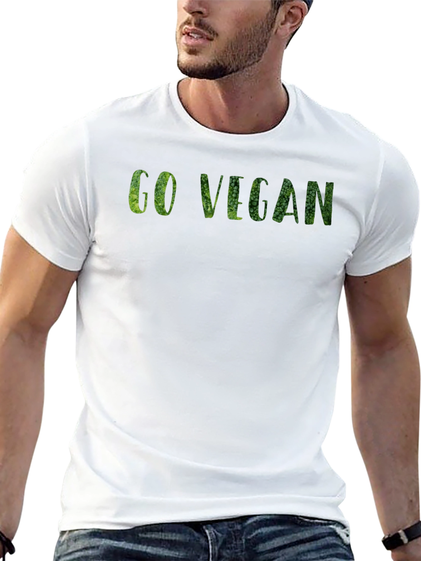 Go Vegan Broccoli Graphic T-Shirt
