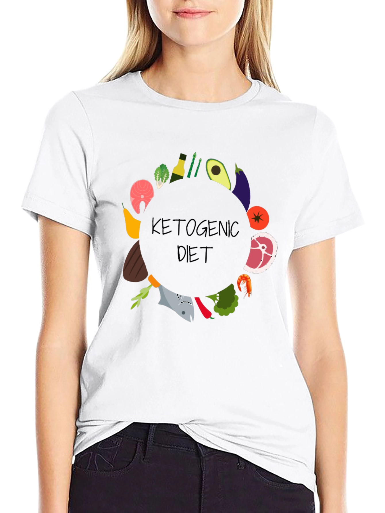 Ketogenic Diet T-Shirt - Food Circle Design