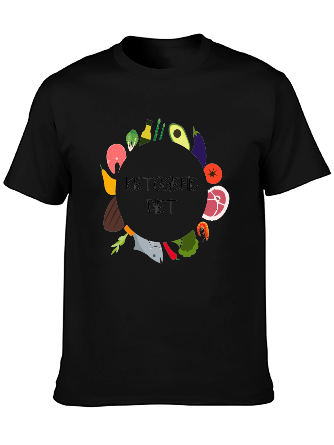 Ketogenic Diet T-Shirt - Food Circle Design