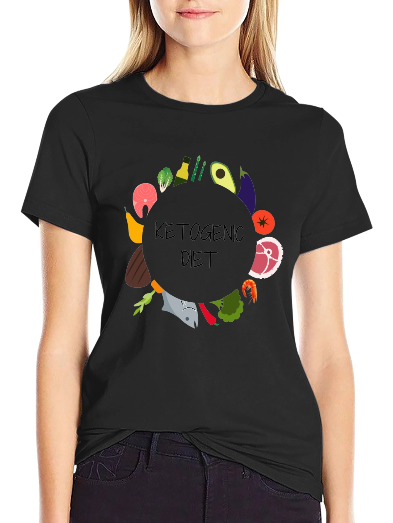 Ketogenic Diet T-Shirt - Food Circle Design
