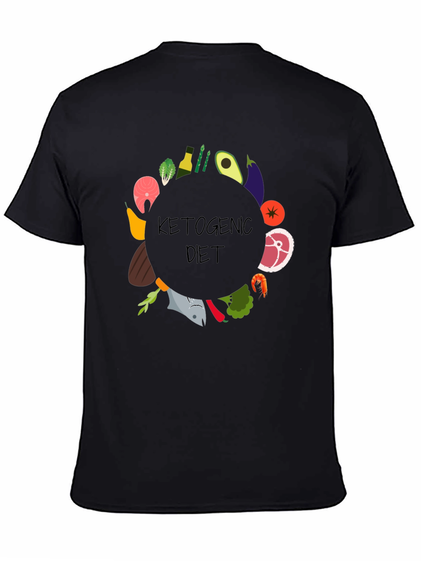 Ketogenic Diet T-Shirt - Food Circle Design