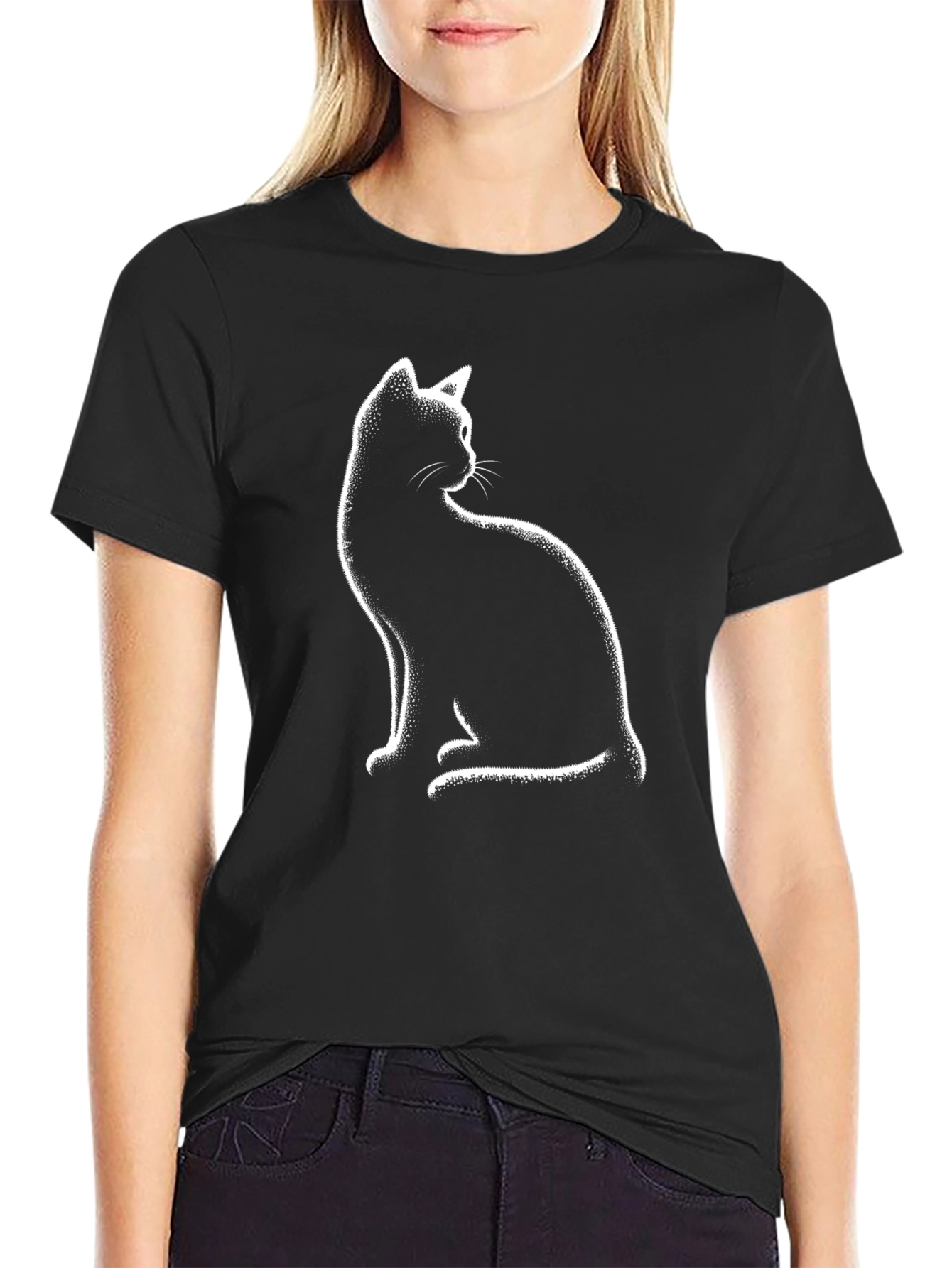 Cool Cat Graphic T-Shirt - Black