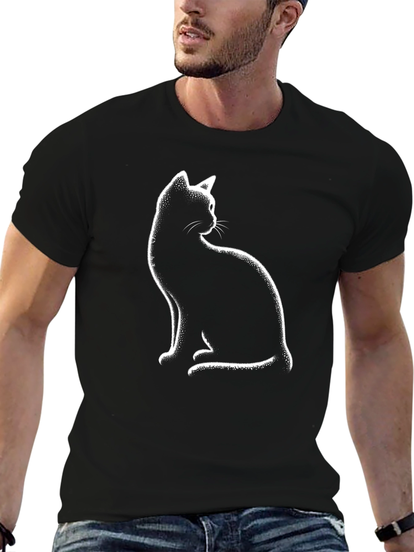 Cool Cat Graphic T-Shirt - Black