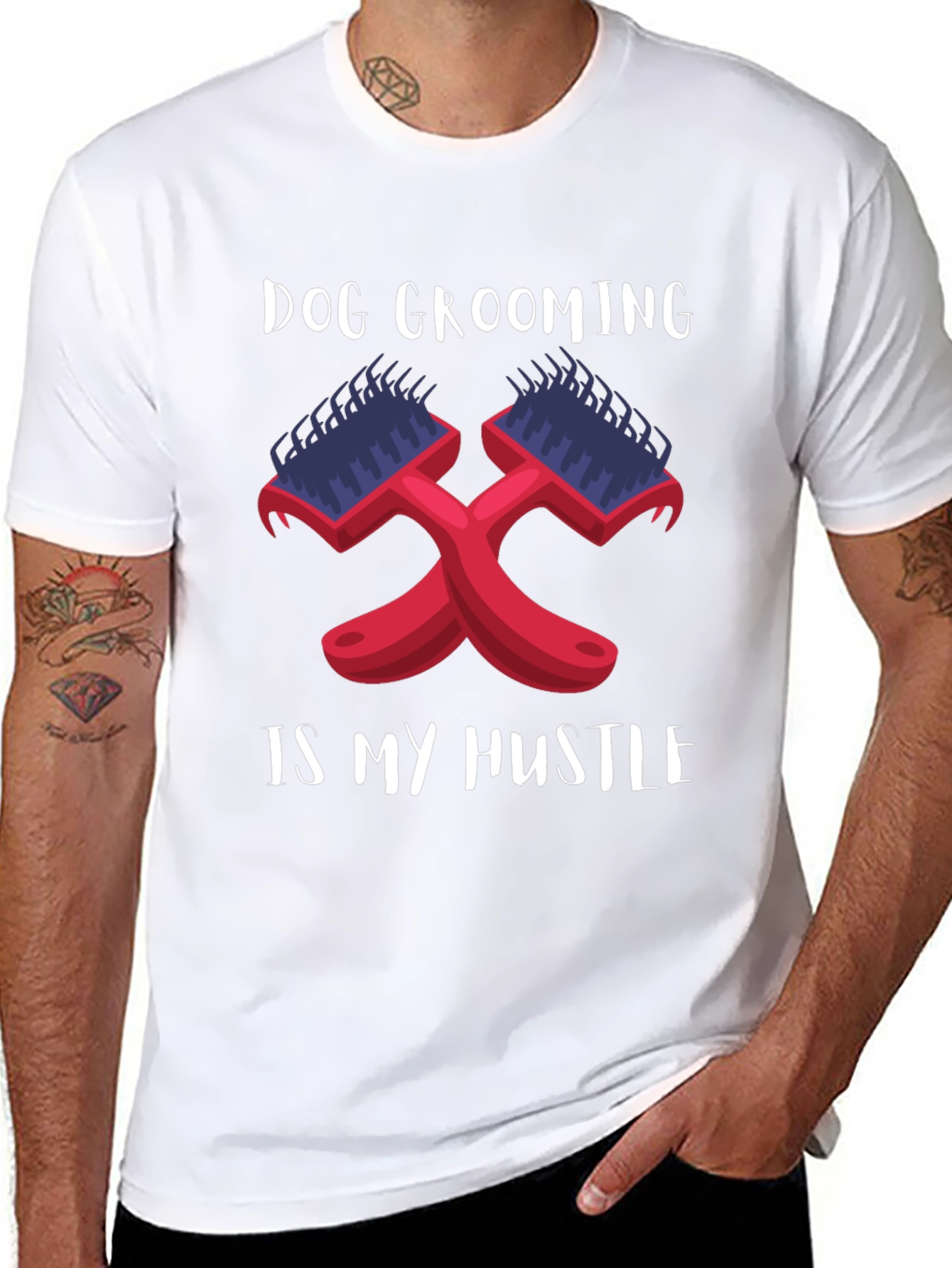 Dog Grooming is My Hustle Black T-Shirt