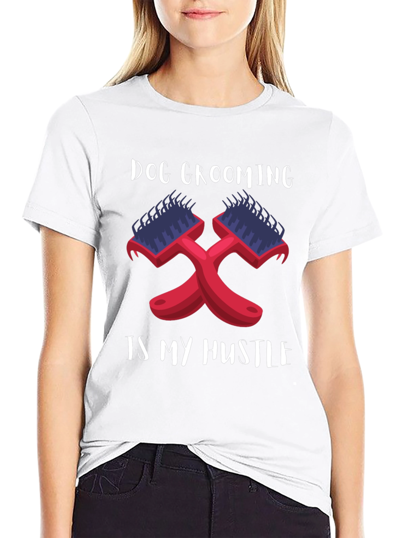 Dog Grooming is My Hustle Black T-Shirt