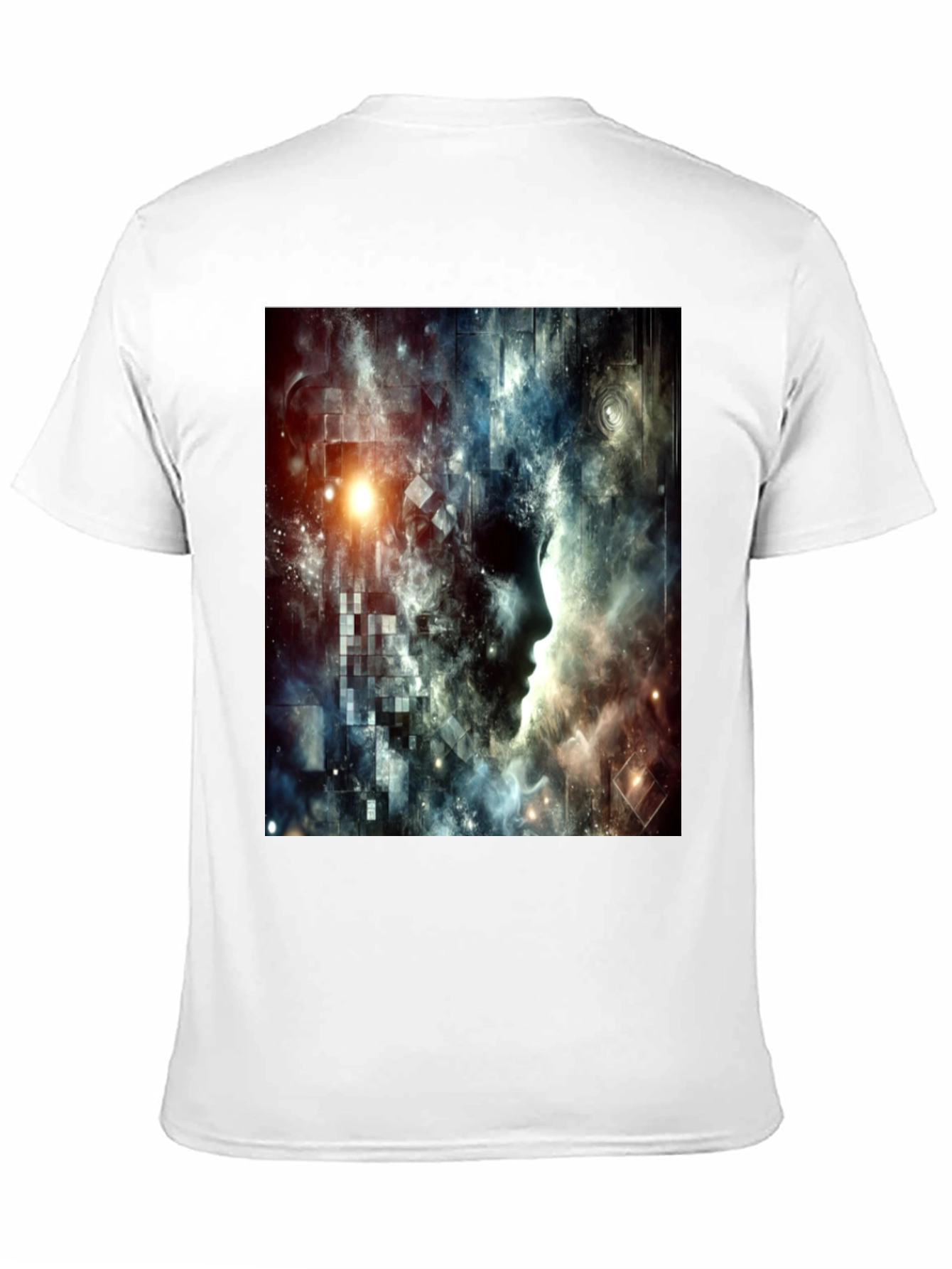 Abstract Mindscape Graphic Tee - Black Cotton Blend