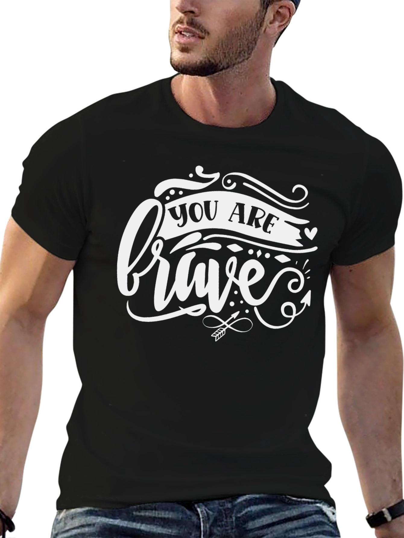 You Are Brave Graphic T-Shirt - Black
