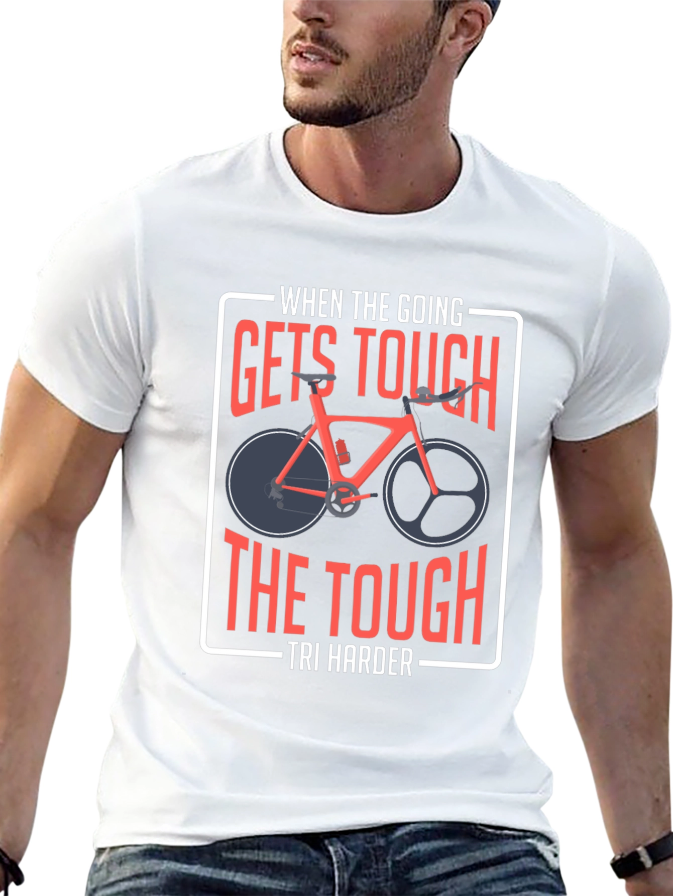 Tri Harder T-Shirt - Cycling Motivation