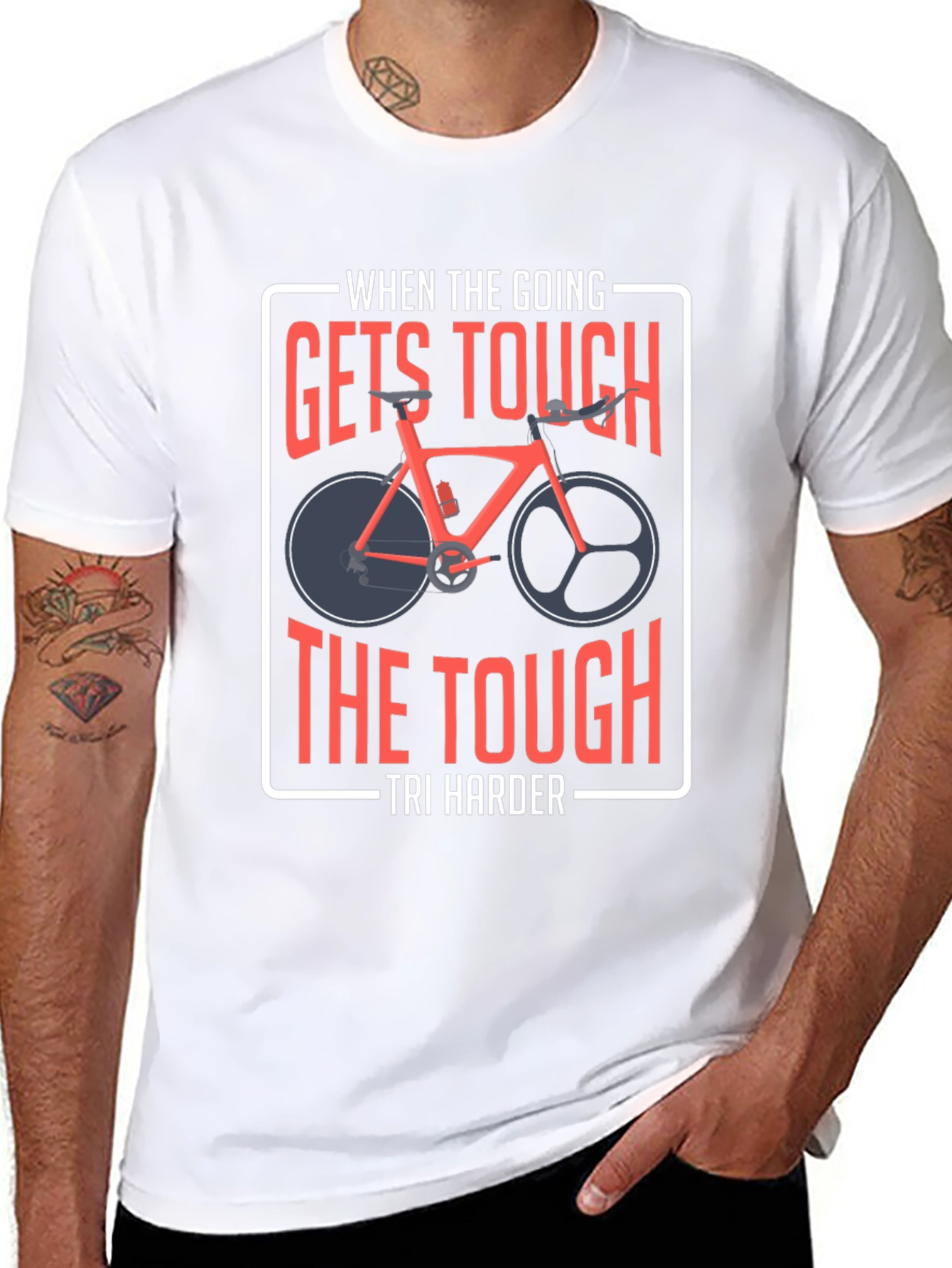 Tri Harder T-Shirt - Cycling Motivation