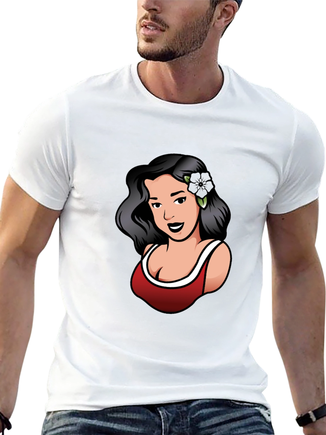 Retro Woman Graphic Tee - Black