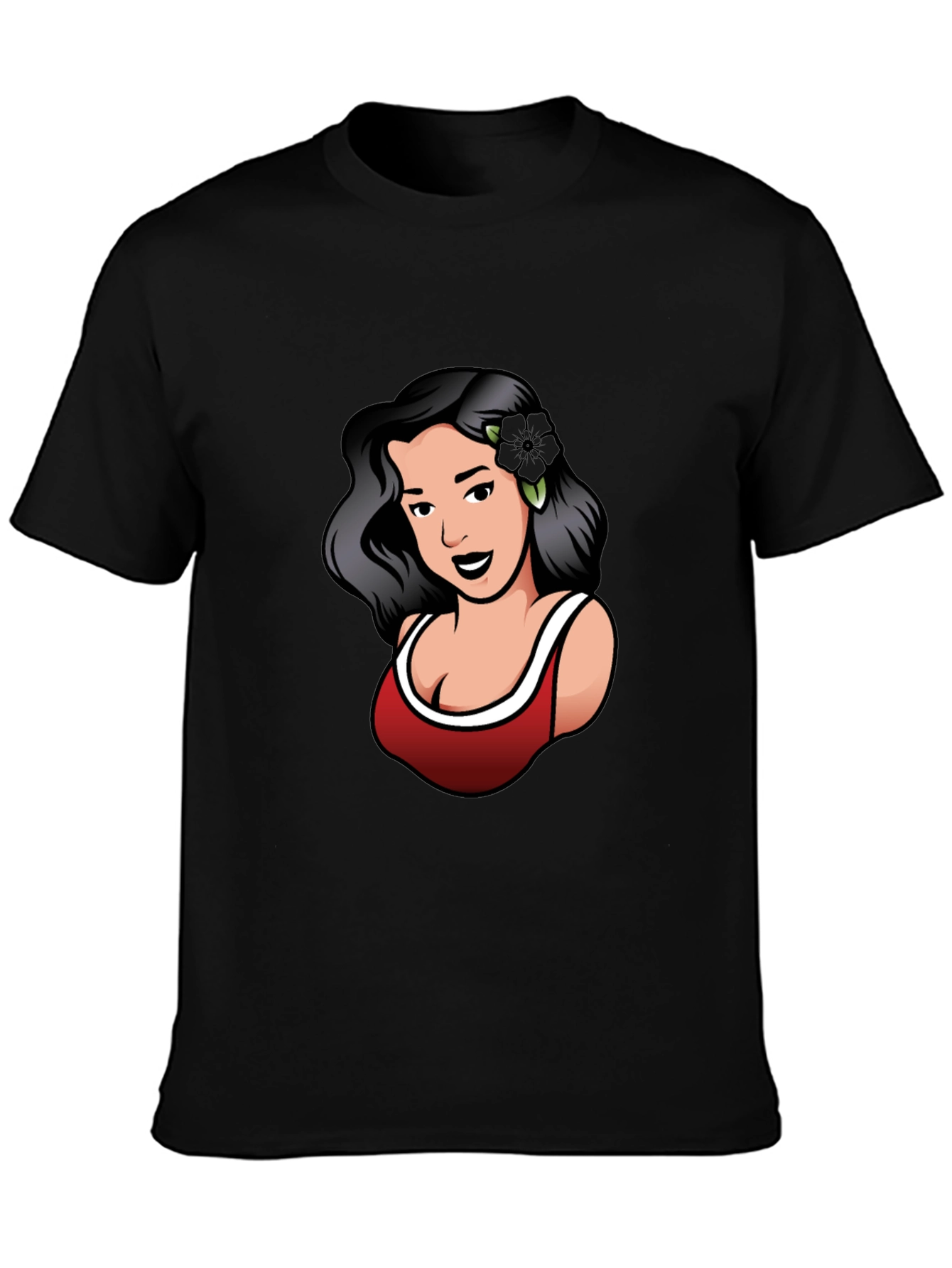 Retro Woman Graphic Tee - Black