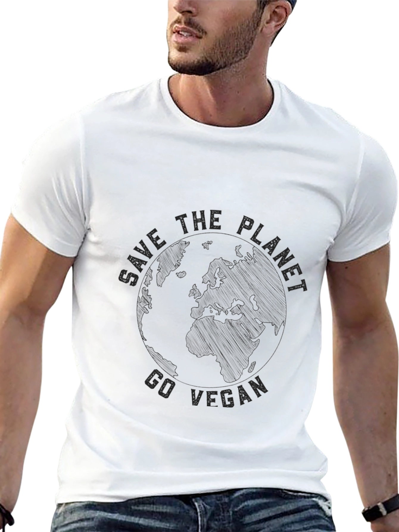 Save the Planet Go Vegan Black T-Shirt