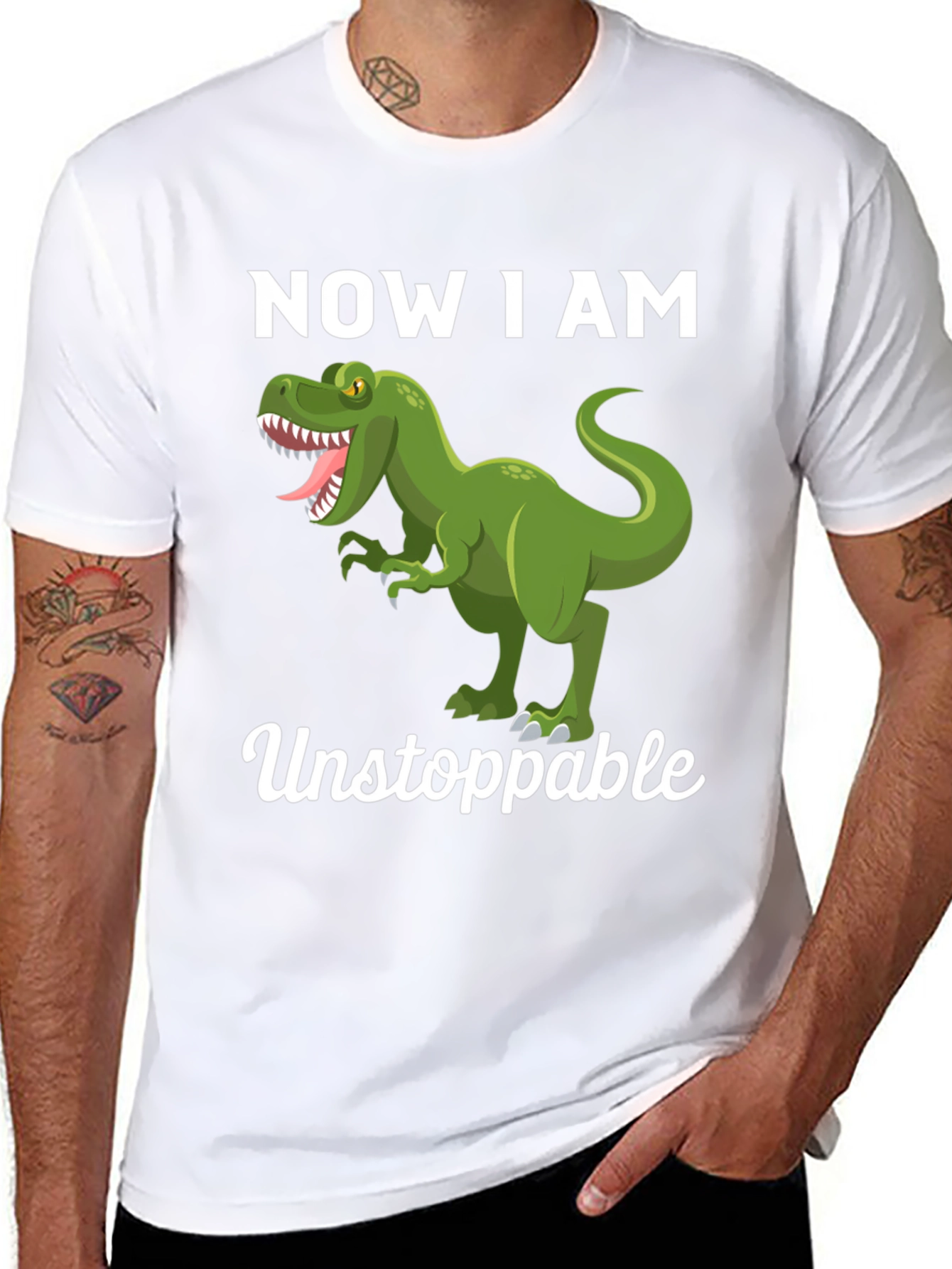 Dinosaur Now I am Unstoppable Graphic Tee