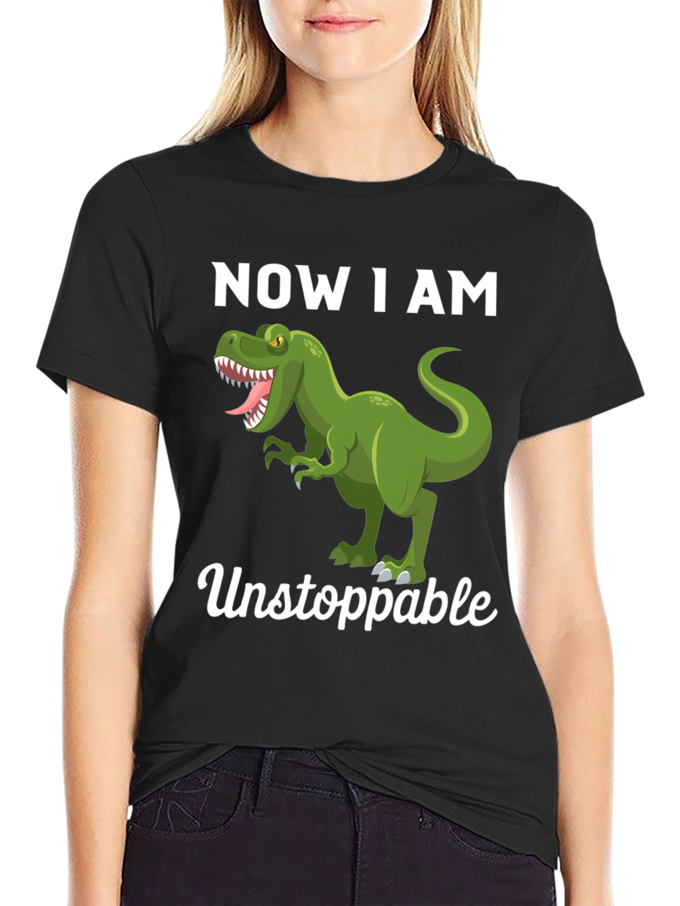 Dinosaur Now I am Unstoppable Graphic Tee