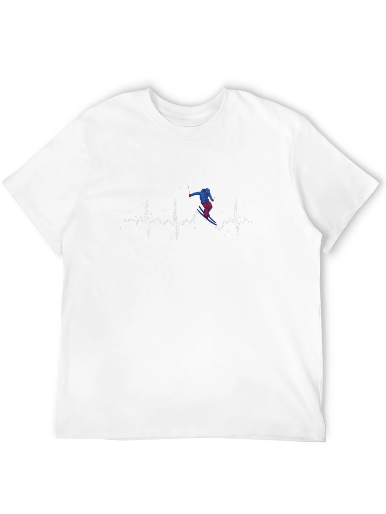 Ski Heartbeat Graphic Tee - Black Cotton T-Shirt