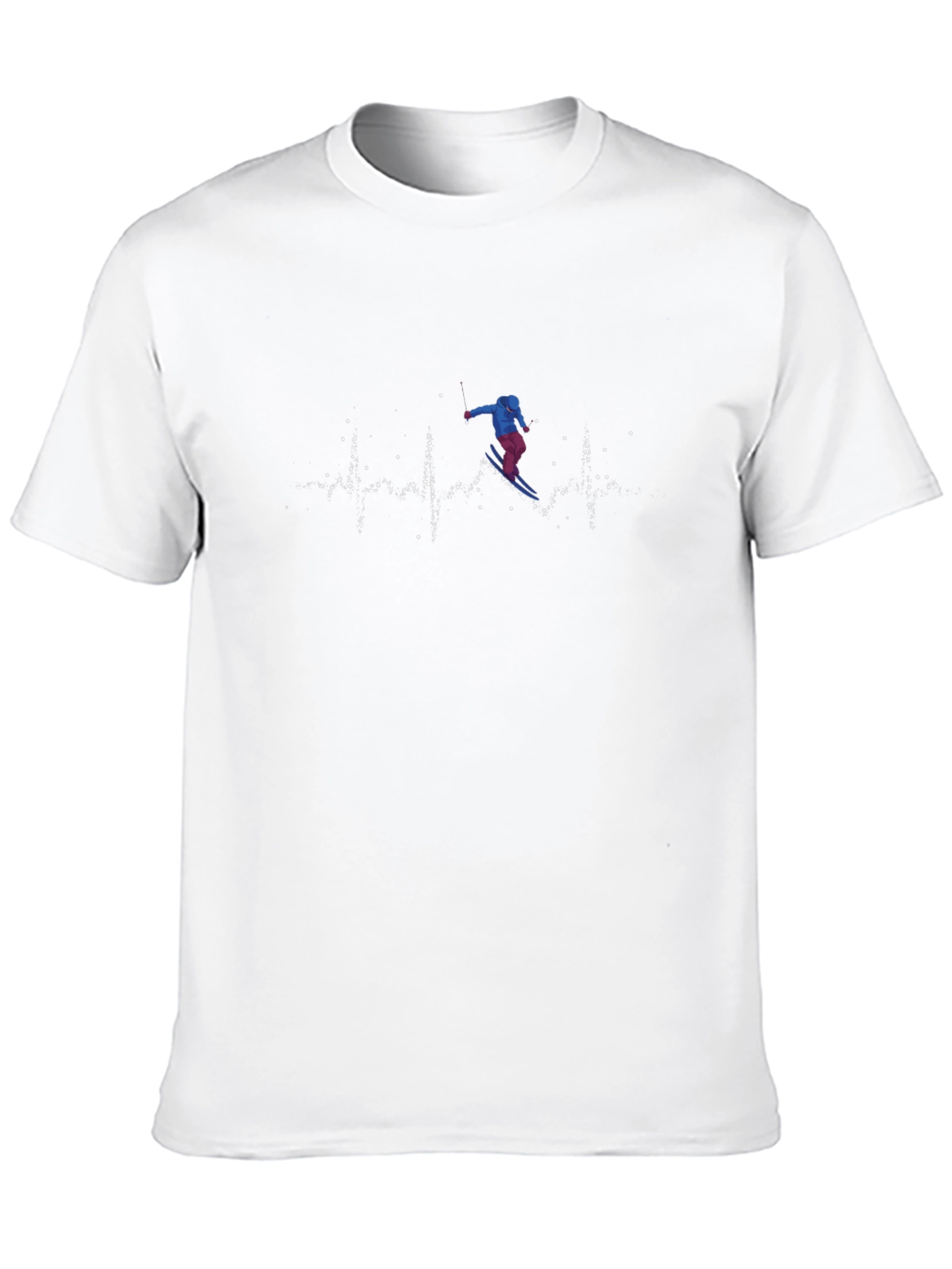 Ski Heartbeat Graphic Tee - Black Cotton T-Shirt