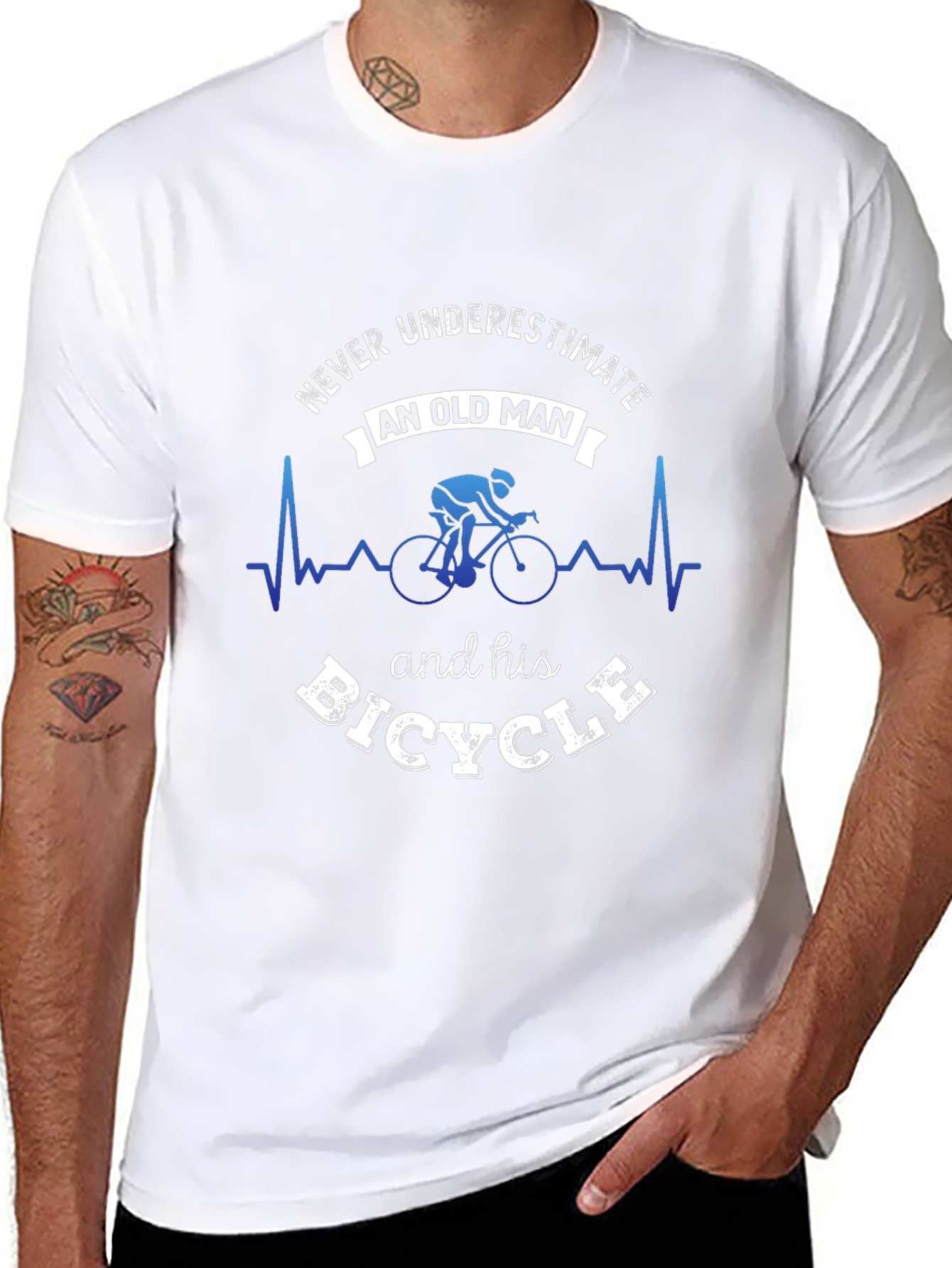 Never Underestimate Old Man and Bicycle T-Shirt