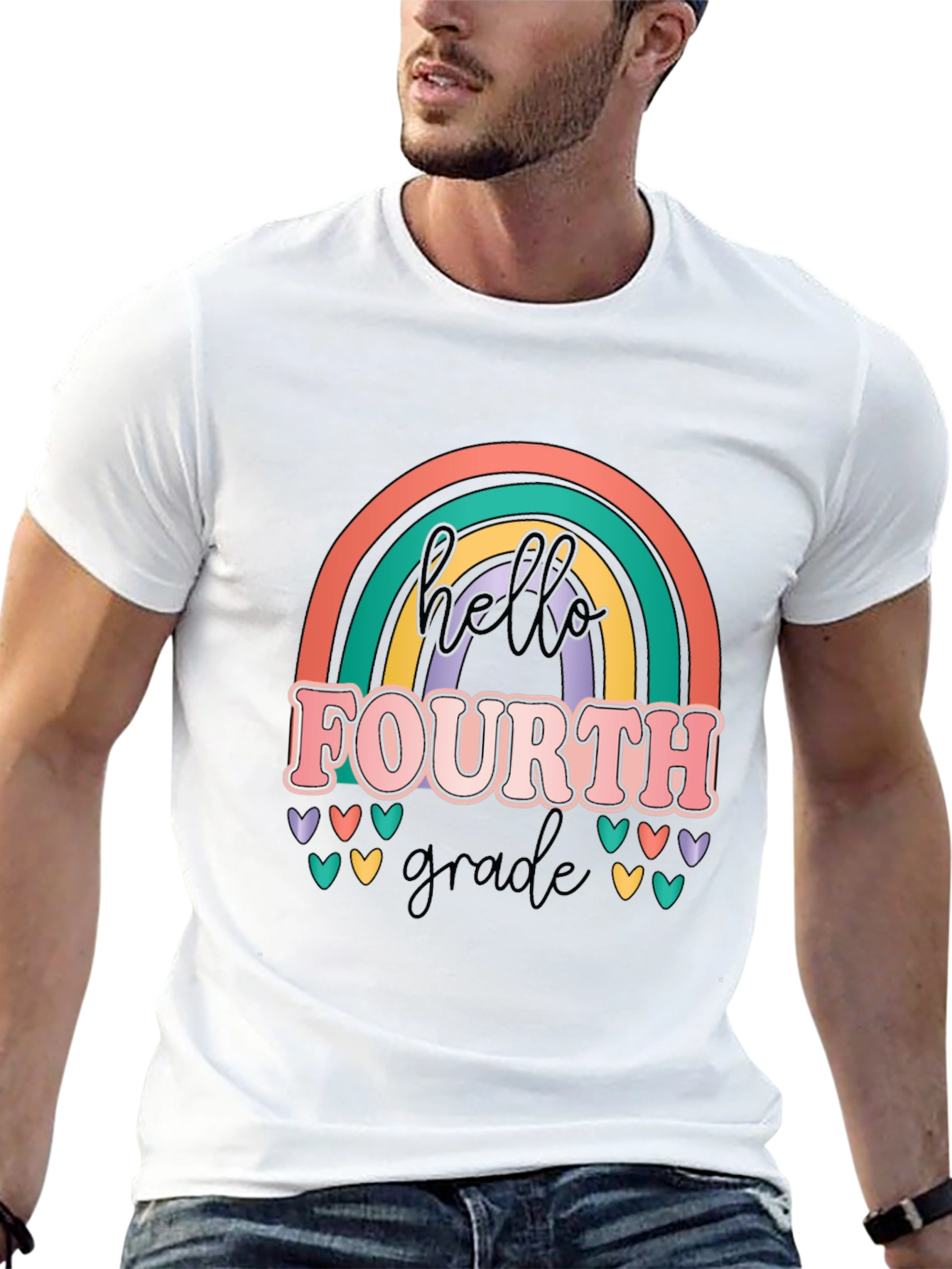 Hello Fourth Grade Rainbow T-Shirt