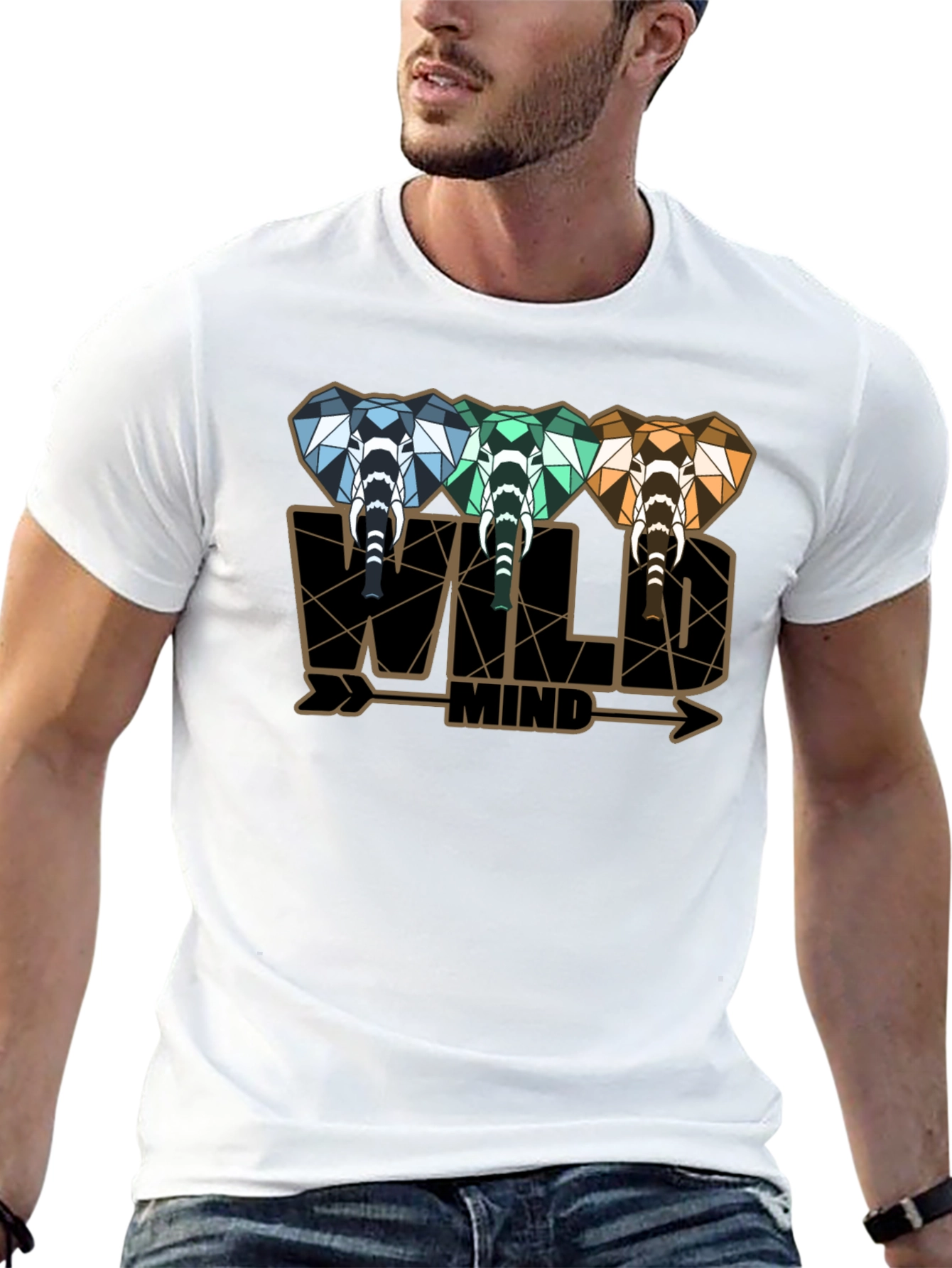 Wild Mind Elephant Graphic Tee - Stylish Mens T-Shirt