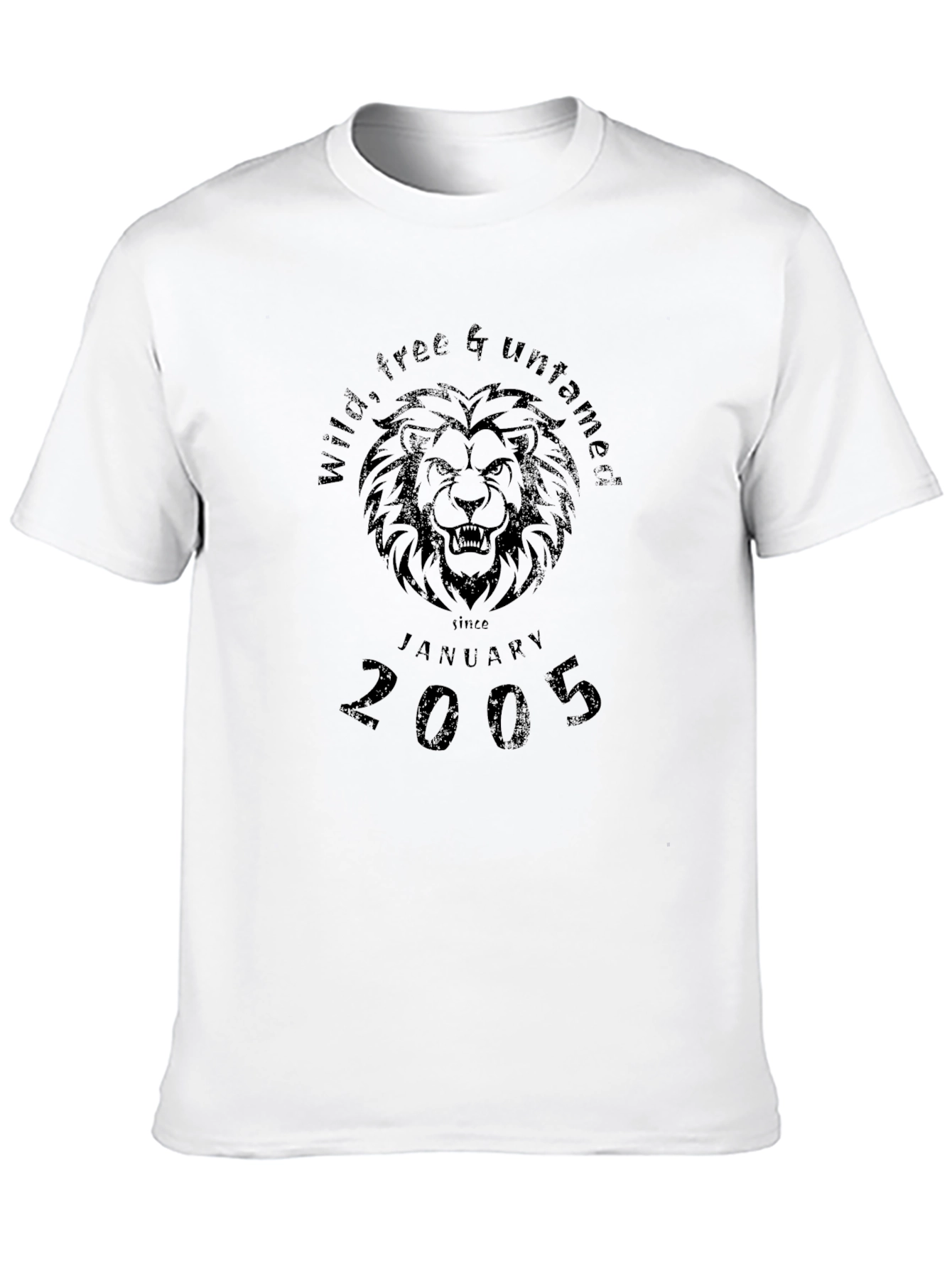 Wild Free Untamed Lion January 2005 Black T-Shirt
