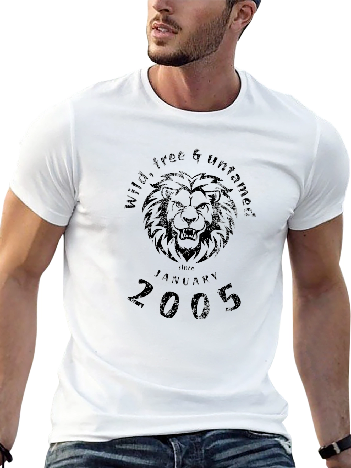 Wild Free Untamed Lion January 2005 Black T-Shirt