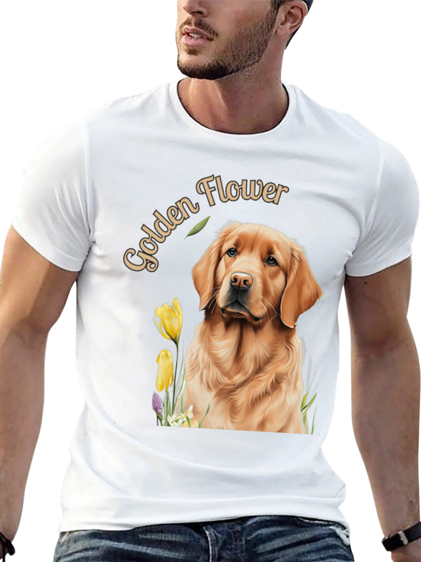 Golden Flower Dog Graphic Tee