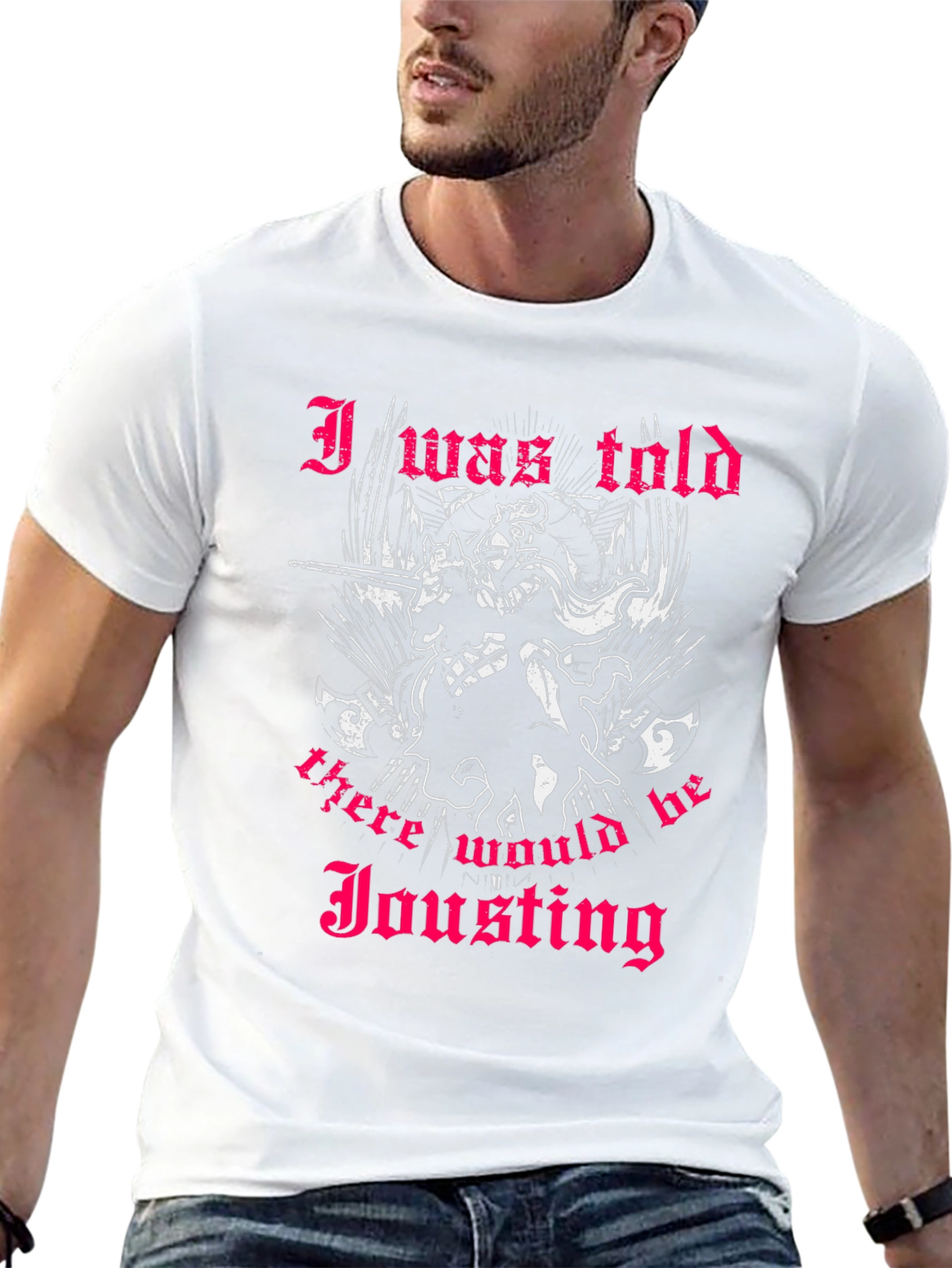 Jousting Skeleton Knight Graphic T-Shirt