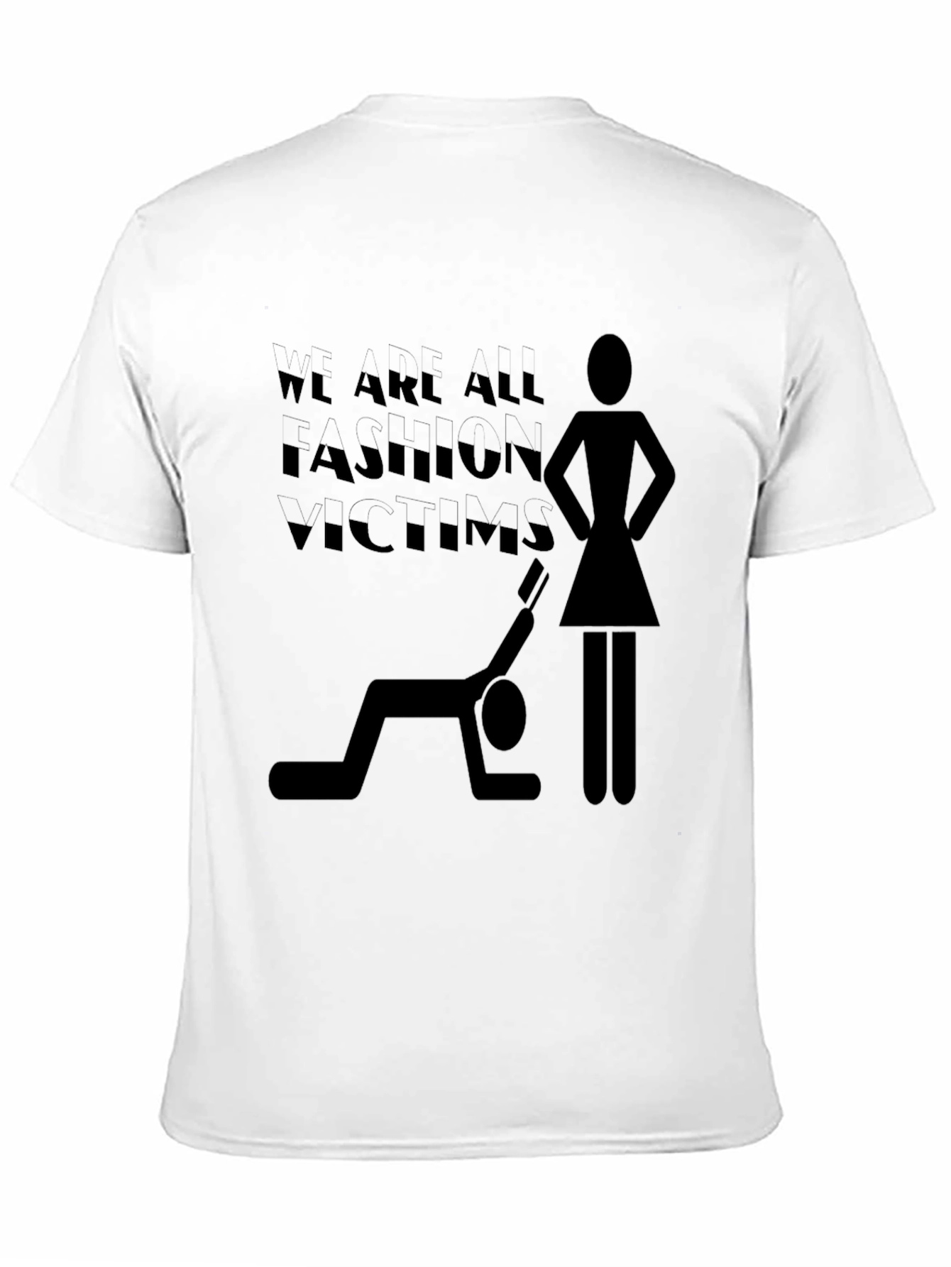 Fashion Victim Graphic Tee - Trendy Black T-Shirt