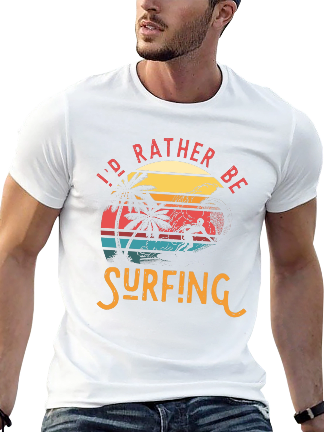 Id Rather Be Surfing Tee - Retro Beach Graphic