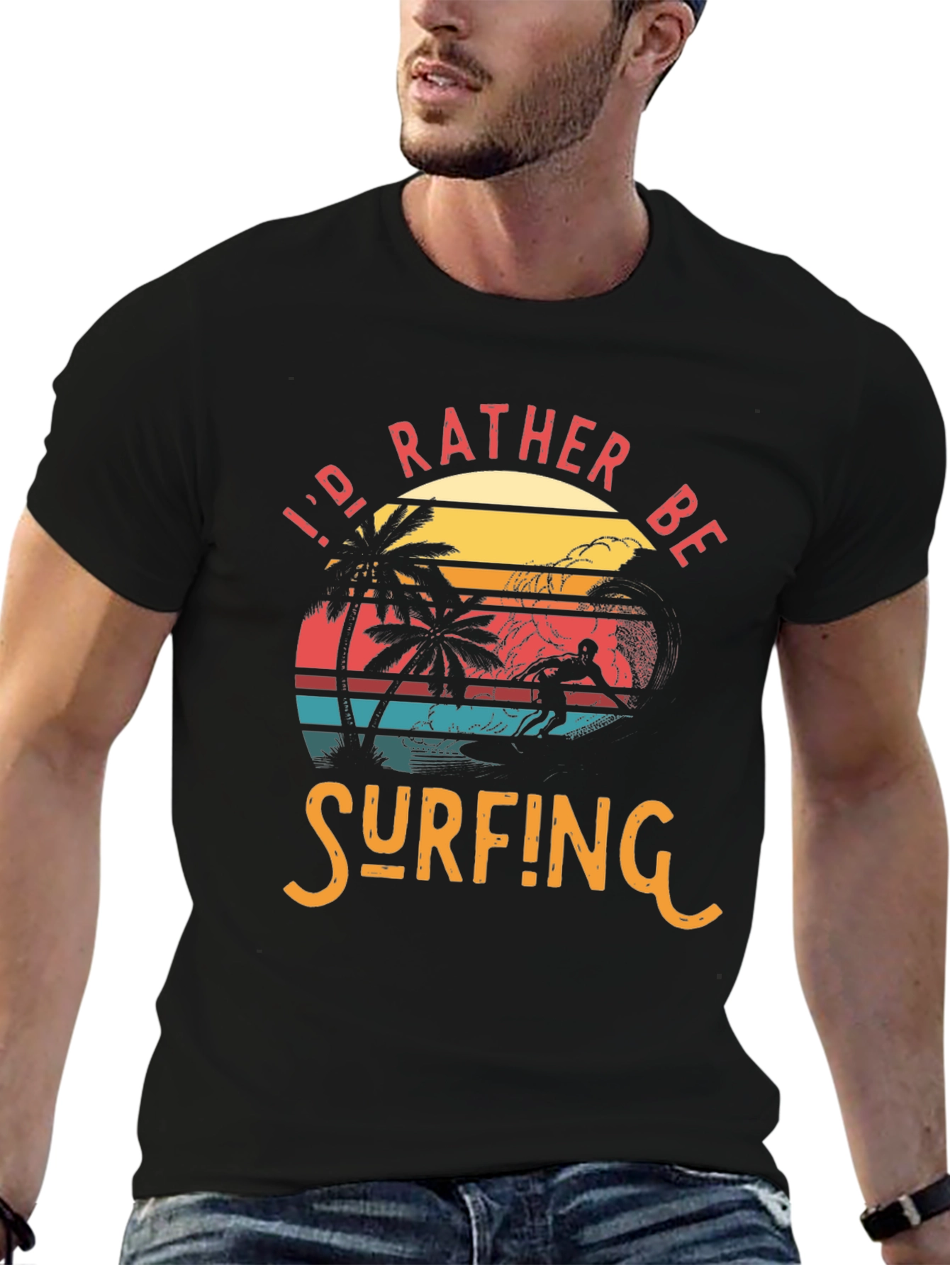 Id Rather Be Surfing Tee - Retro Beach Graphic