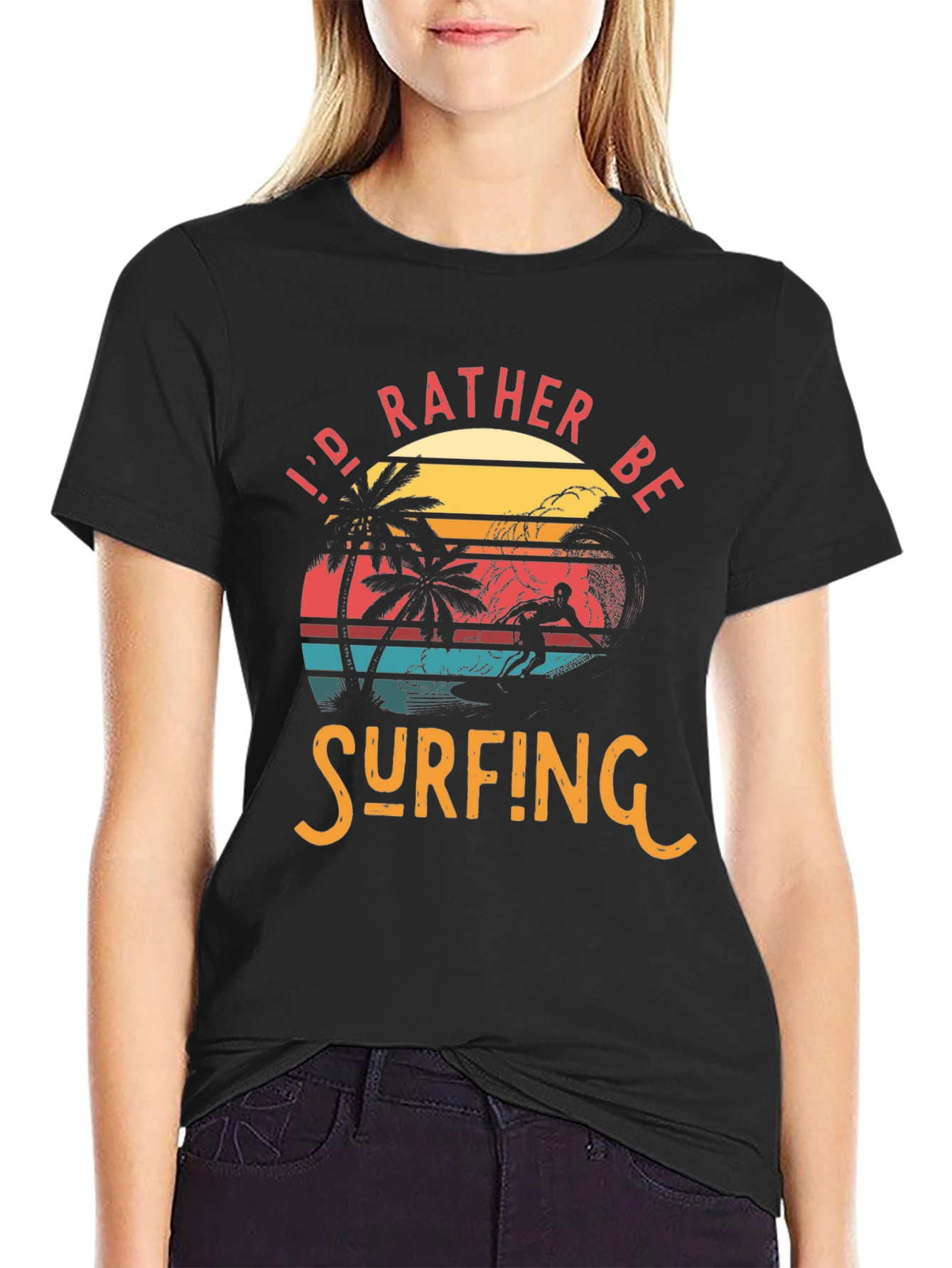 Id Rather Be Surfing Tee - Retro Beach Graphic