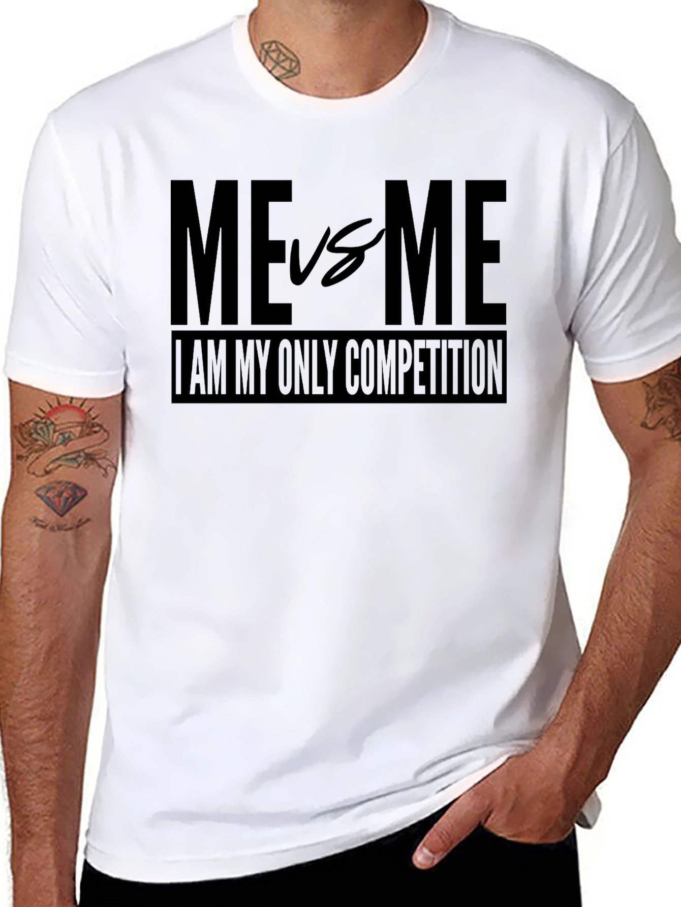 Me vs Me T-Shirt - Motivational Black Tee
