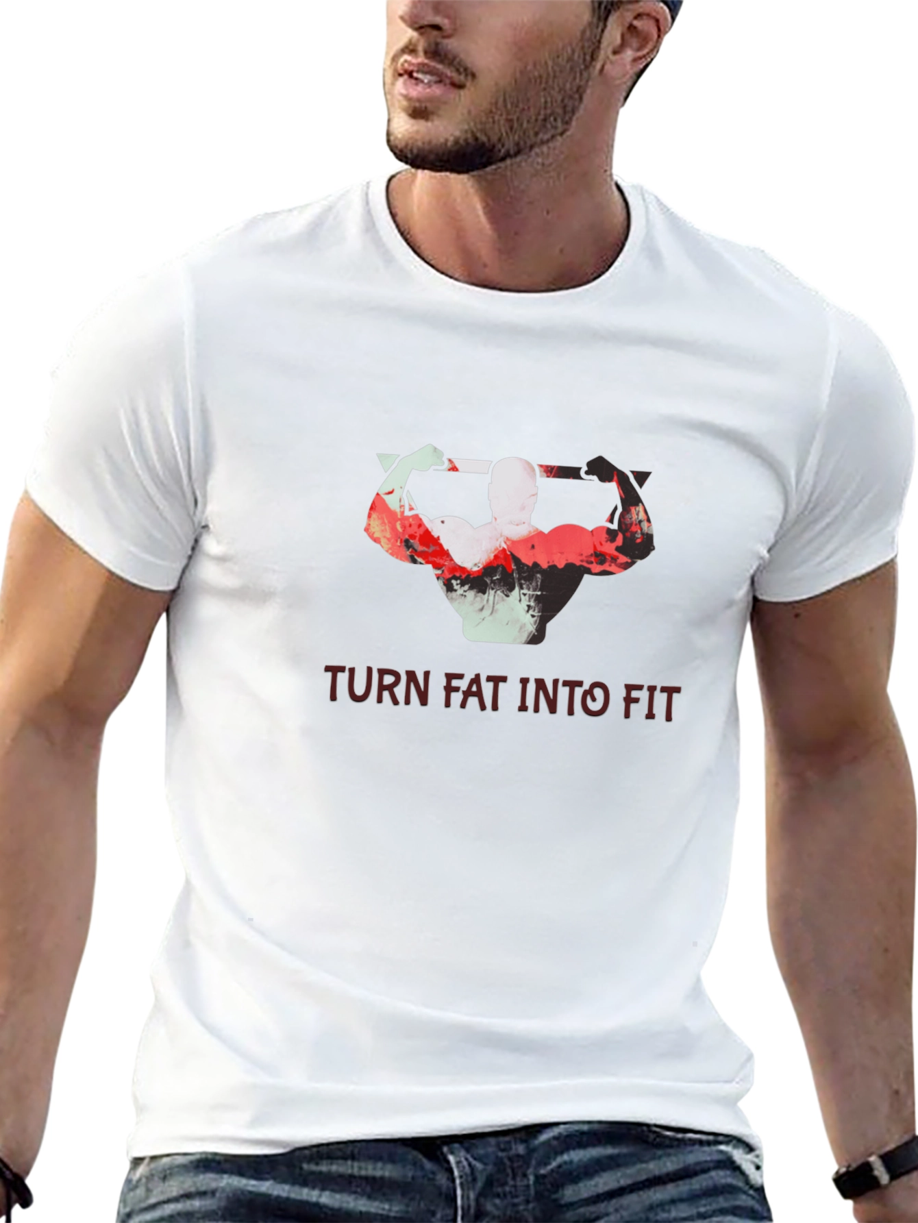 Turn Fat Into Fit T-Shirt - Motivational Gym Tee