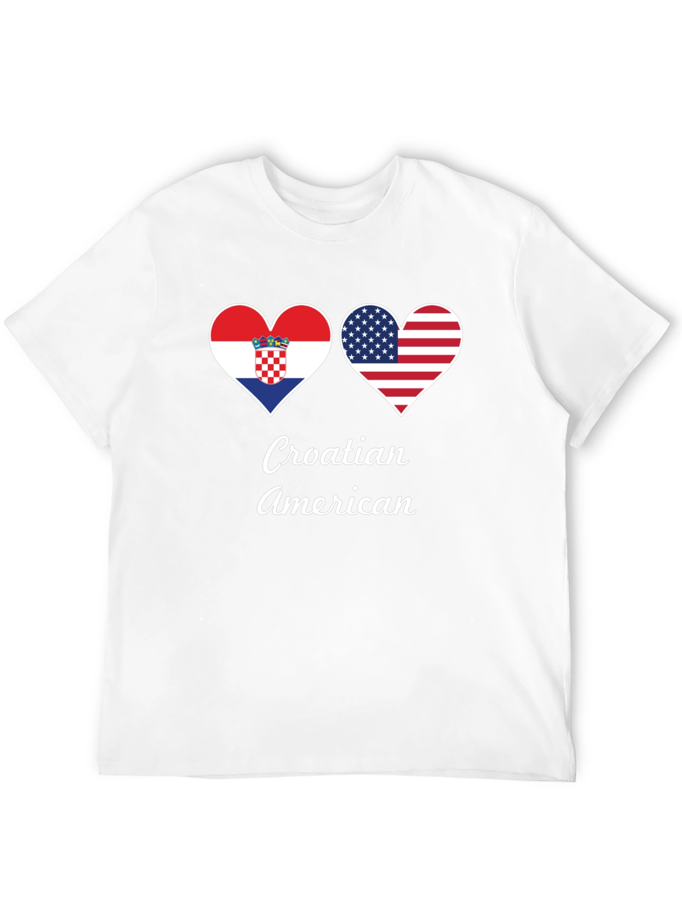 Croatia USA Flag Heart T-Shirt Croatian American