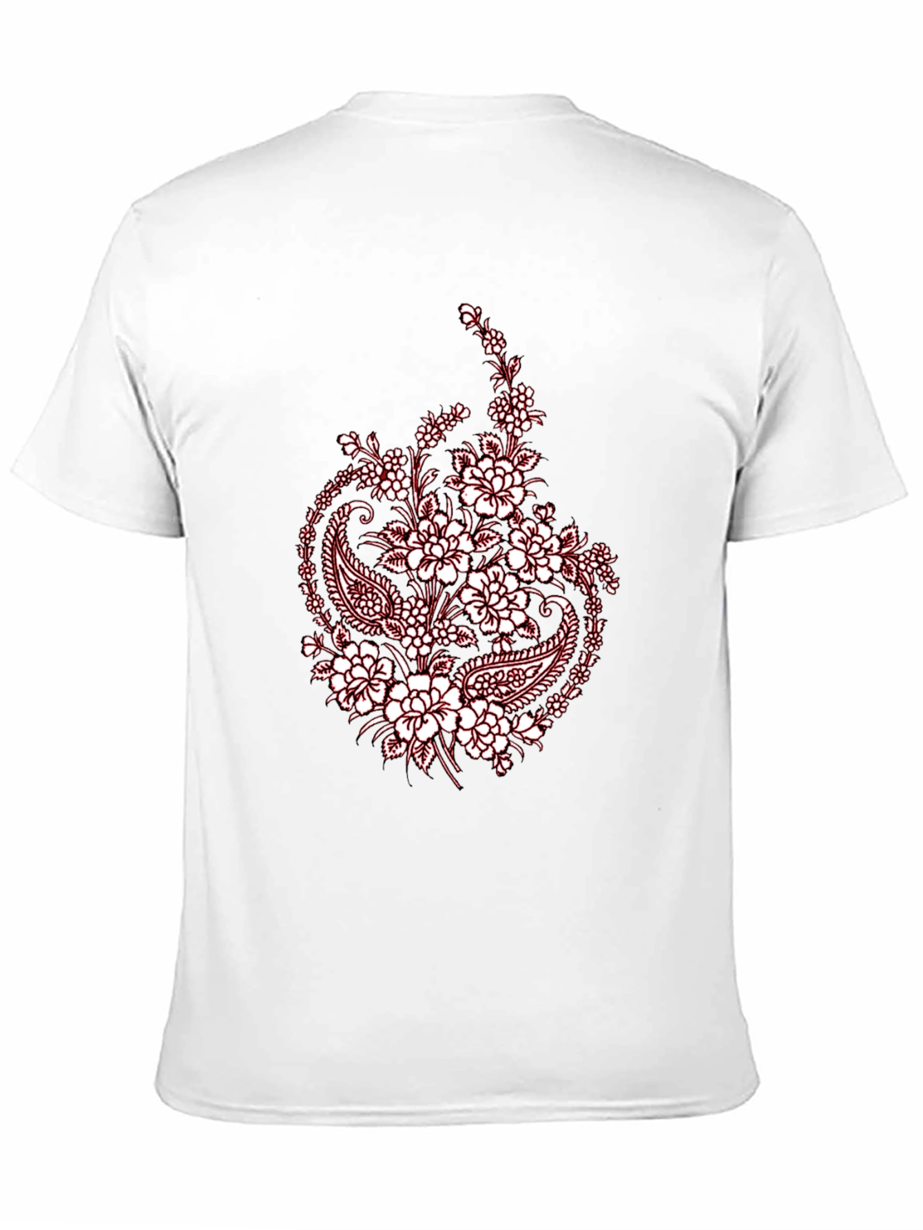 Black Tee with Floral Paisley Print