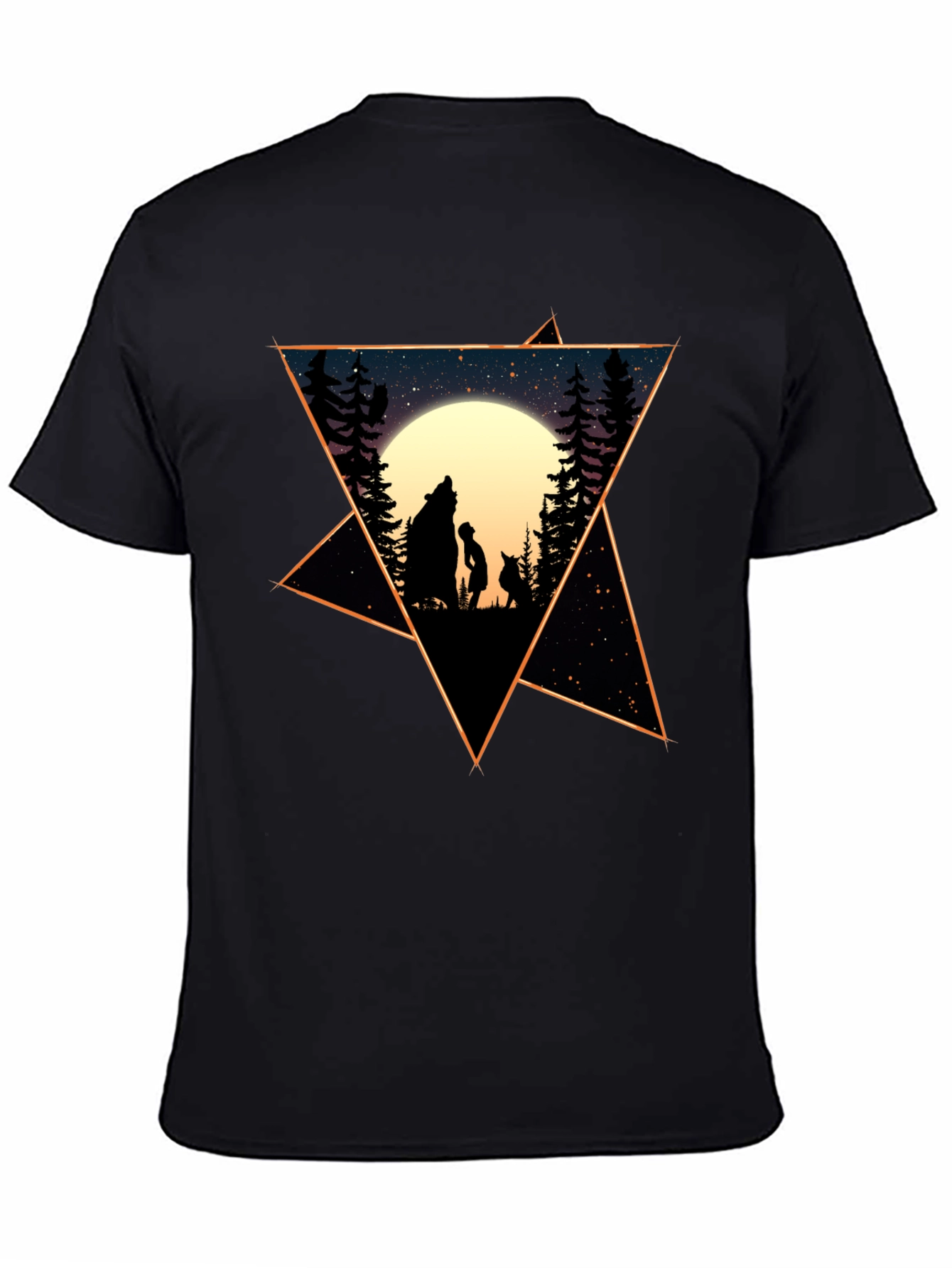 Starry Night Wolf & Child Graphic Tee