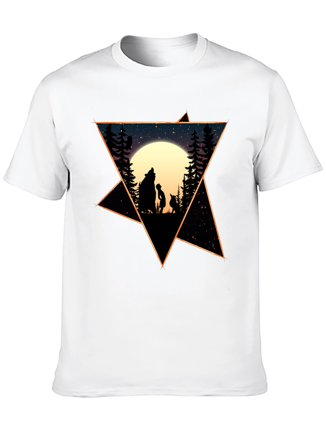Starry Night Wolf & Child Graphic Tee
