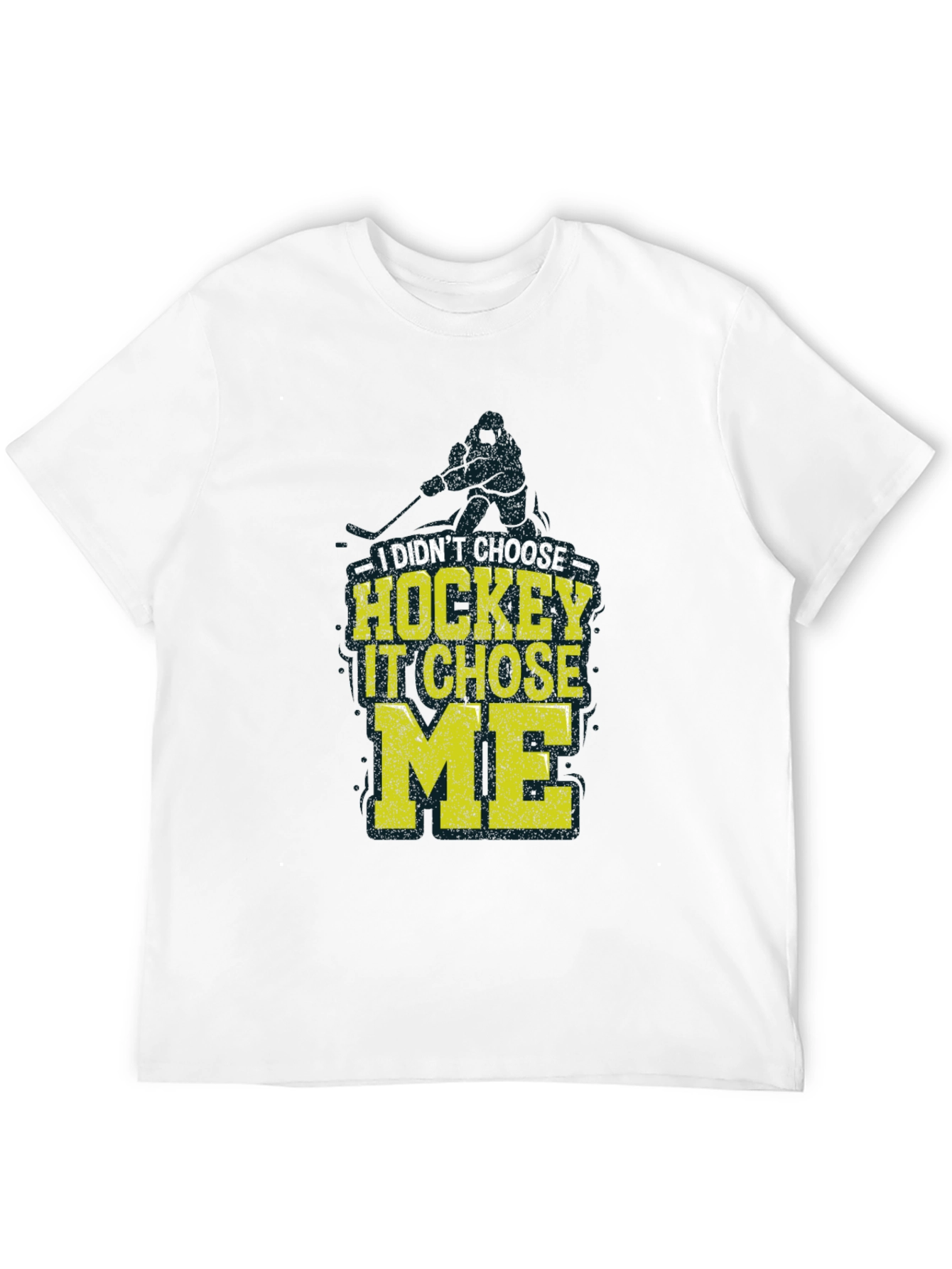 Hockey Chose Me Graphic T-Shirt - Black Cotton Tee